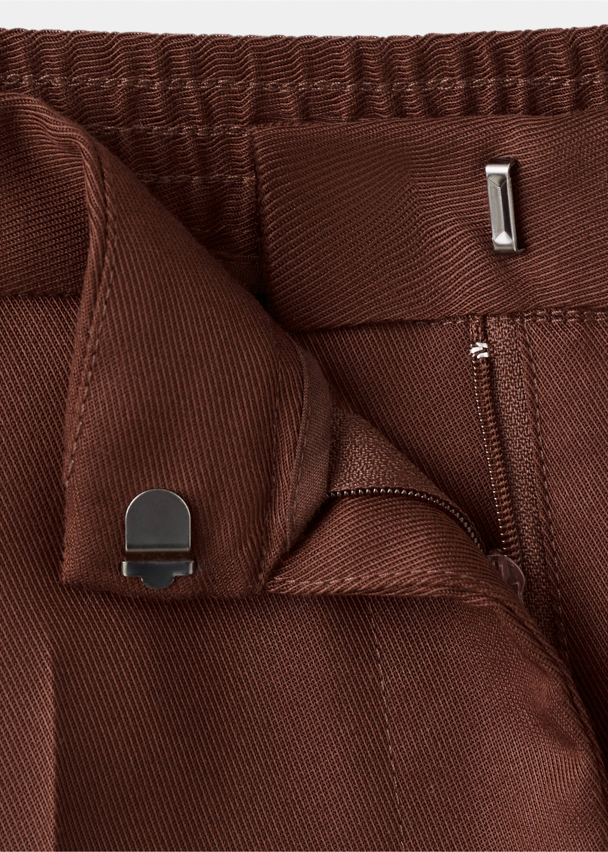 High-waisted lyocell trousers - Details of the article 8, Burnt Orange. Ref: 27065964-00.