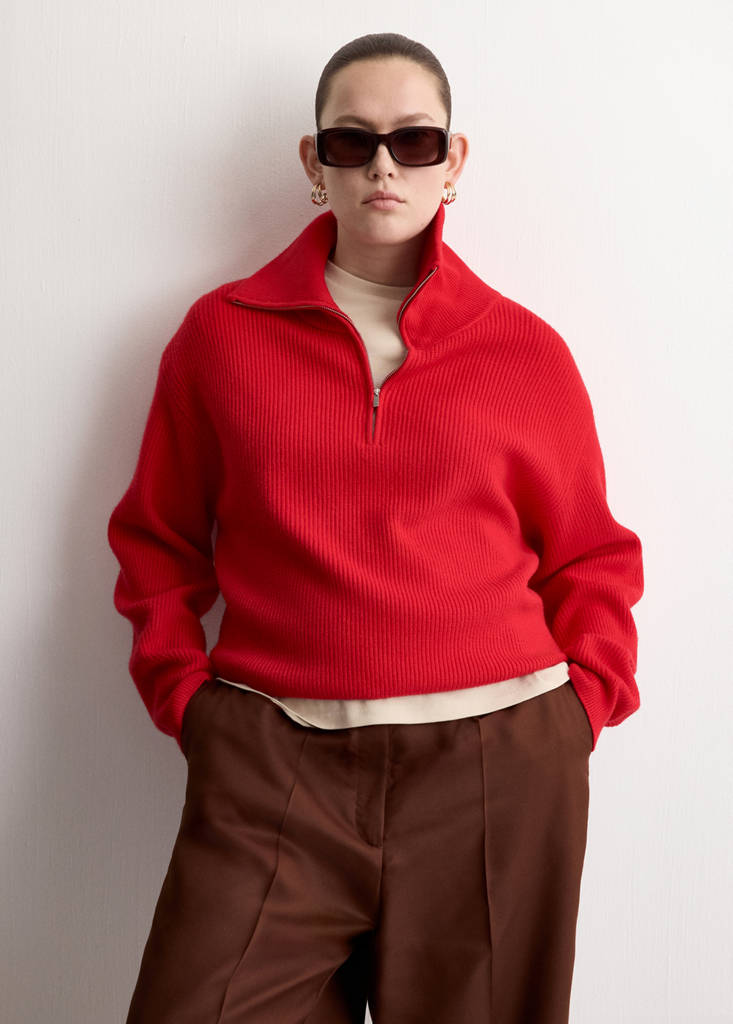 High-waisted lyocell trousers — Burnt Orange