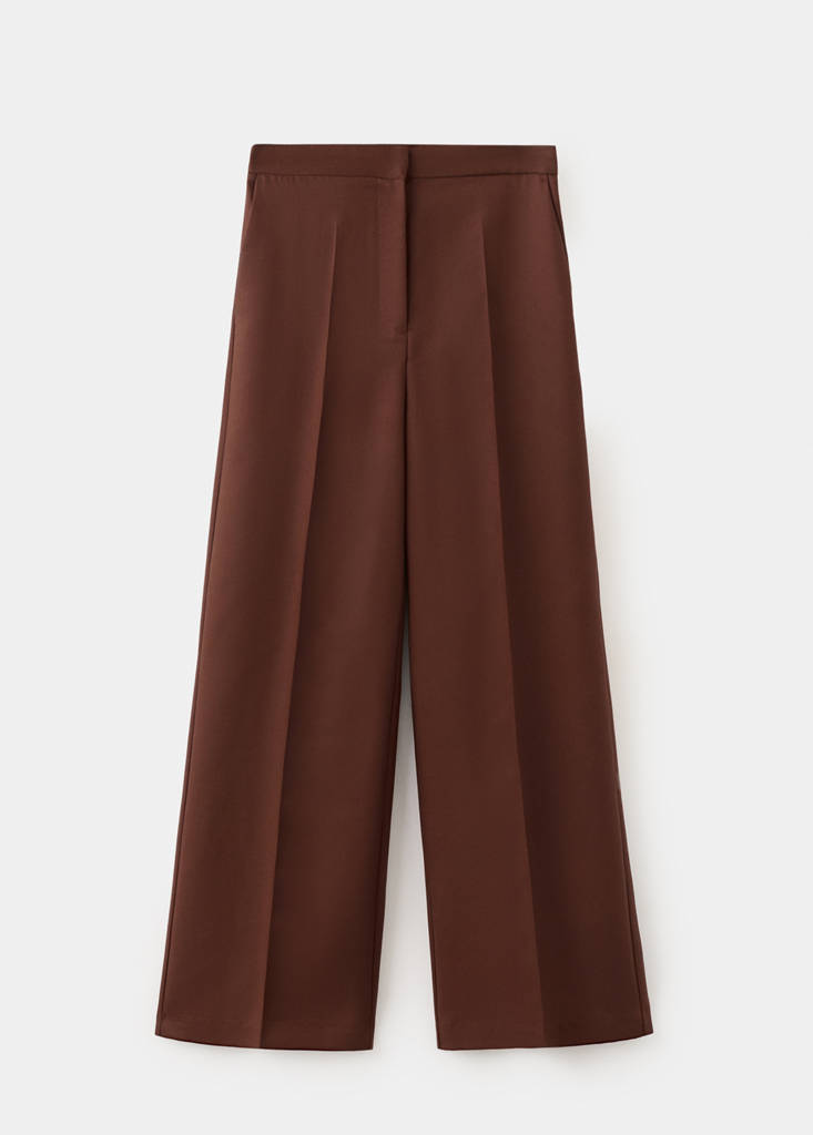 High-waisted lyocell trousers — Burnt Orange