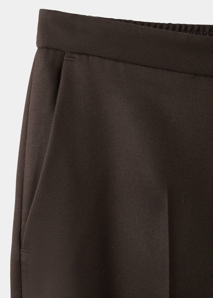 High-waisted lyocell trousers — Chocolate