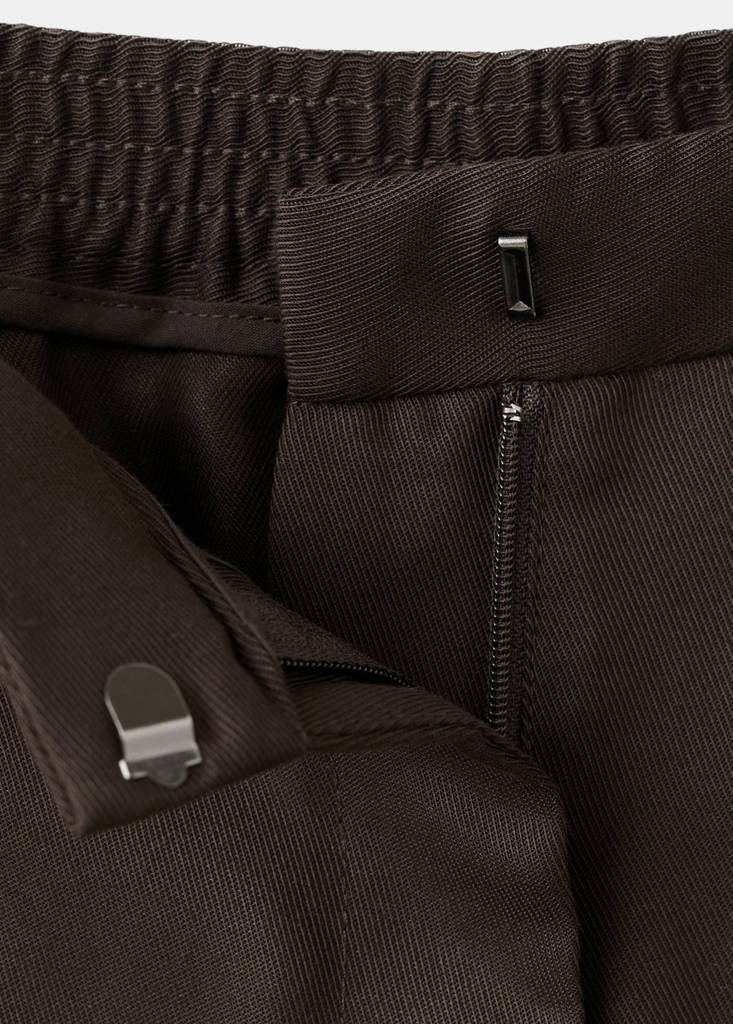 High-waisted lyocell trousers — Chocolate
