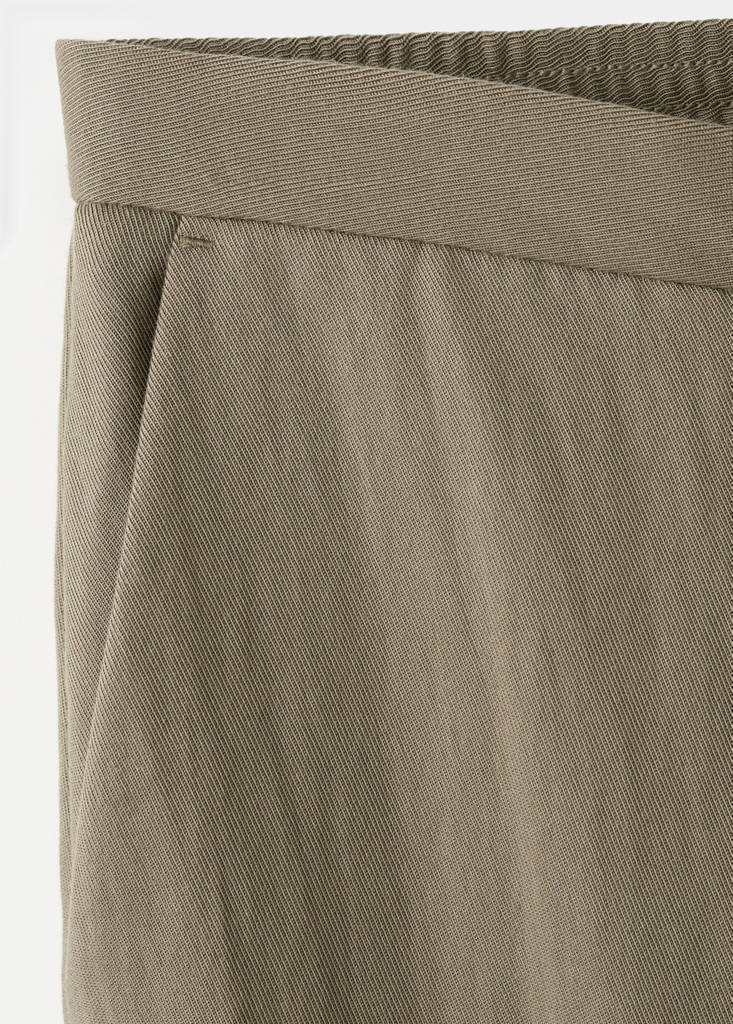 High-waisted lyocell trousers — Khaki