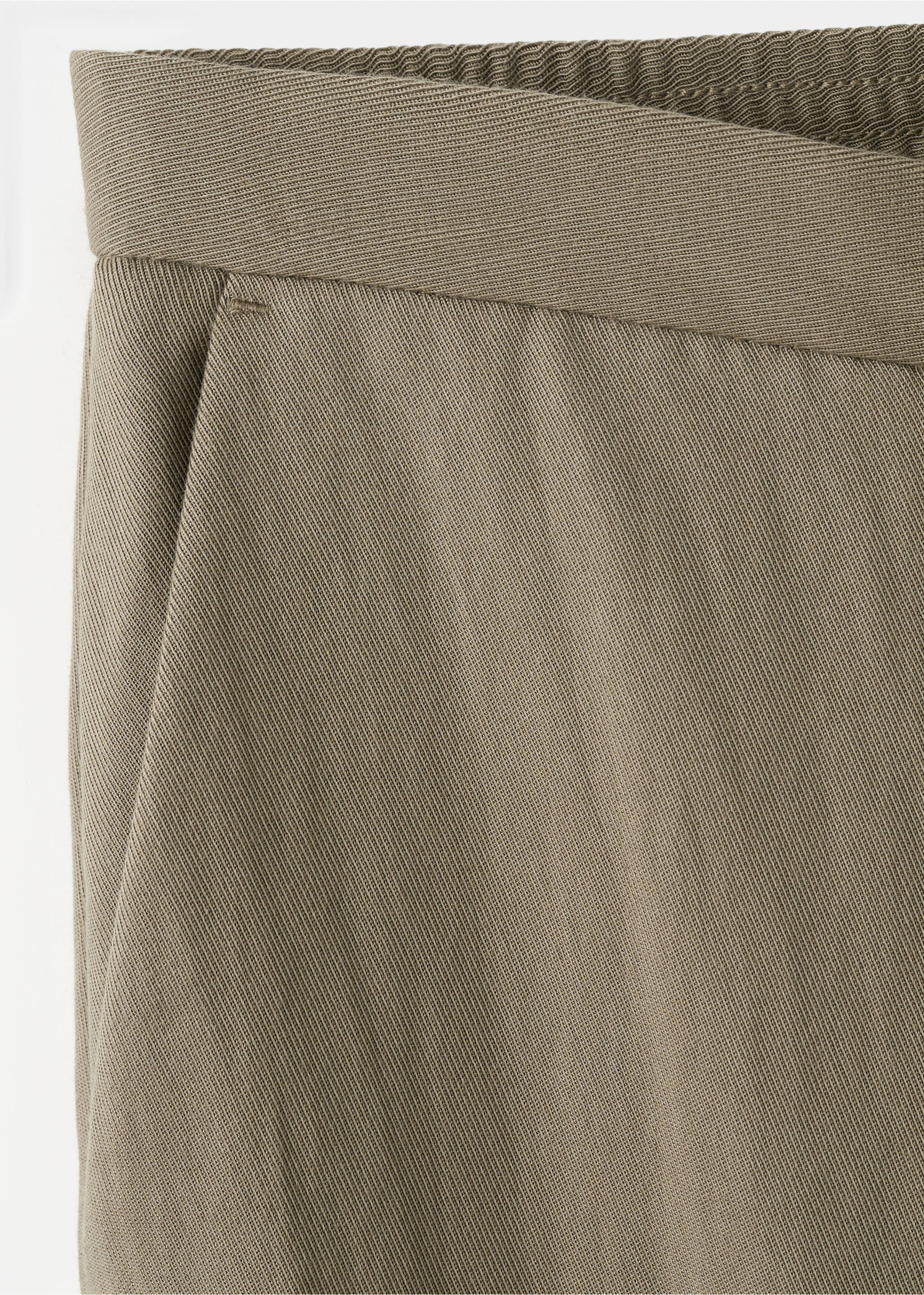 High-waisted lyocell trousers - Details of the article 0, Khaki. Ref: 27065964-00.