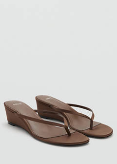 Wedge strips sandals — Chocolate 4