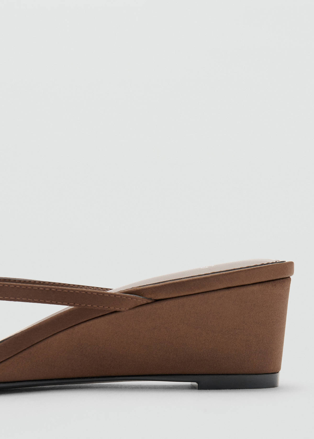 Wedge strips sandals — Chocolate