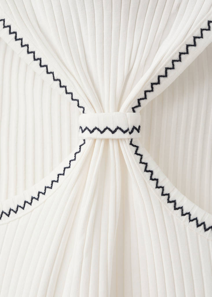 Top with contrasting trims — Off White