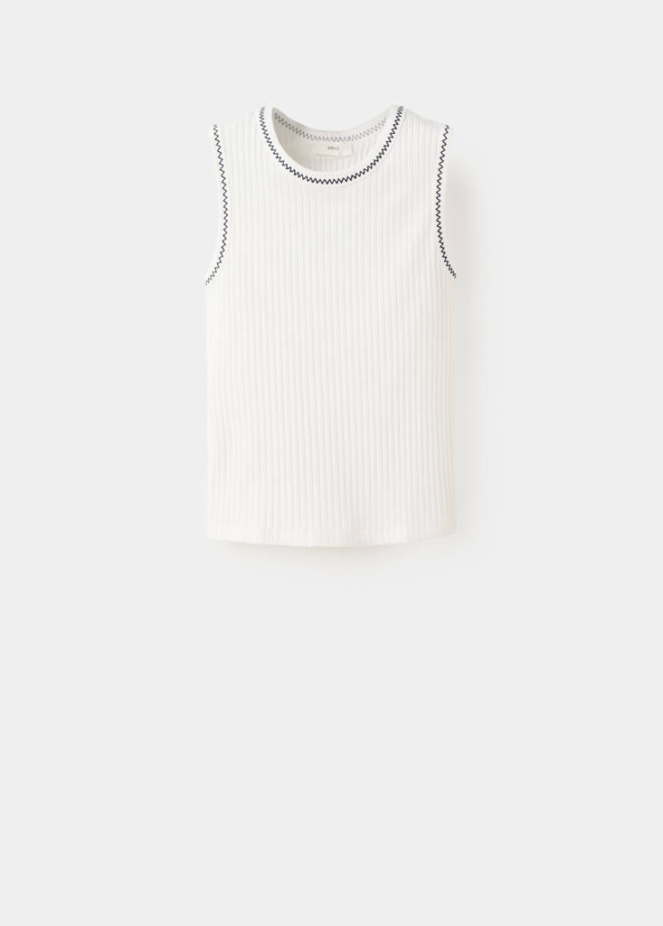 Top with contrasting trims — Off White