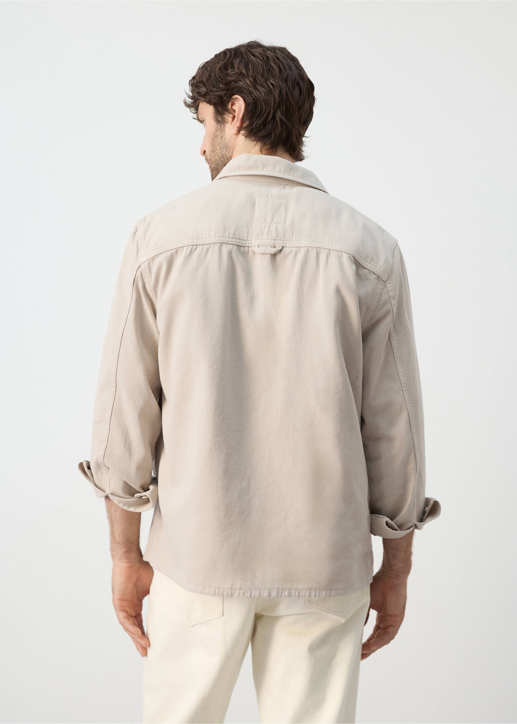 100% cotton overshirt with pockets - Reverse of the article, Sand. Ref: 27065968-00.