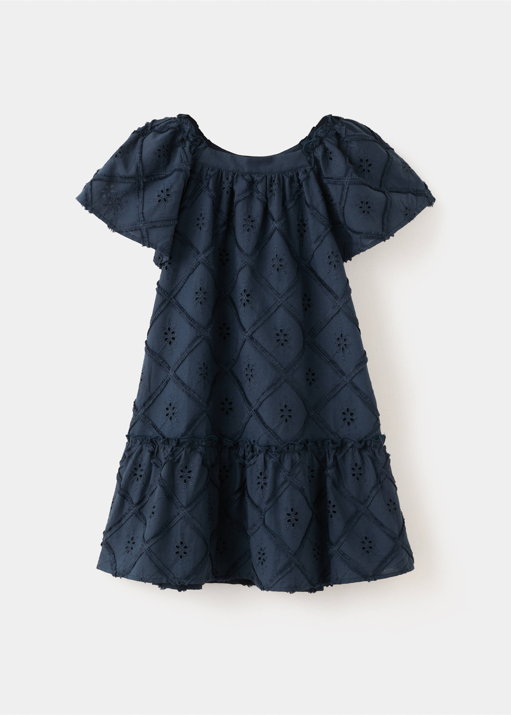 Embroidered short dress - Article without model, Navy. Ref: 27065969-00.