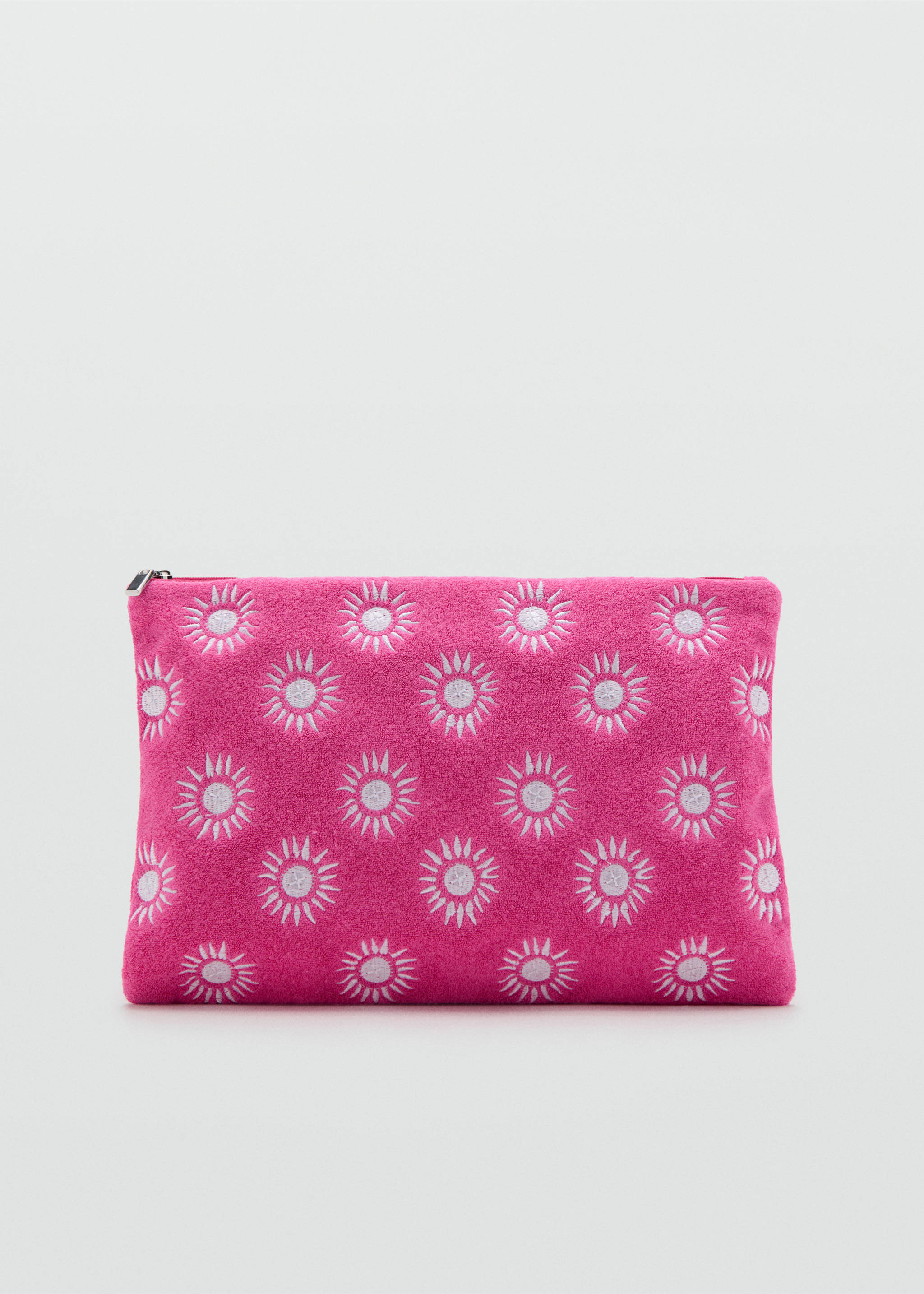 Embroidered cosmetic bag - Article without model, Neon Pink. Ref: 27065970-00.