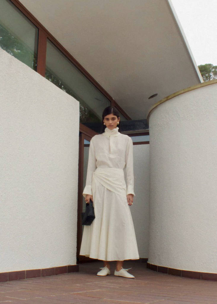 A-line skirt with scarf detail