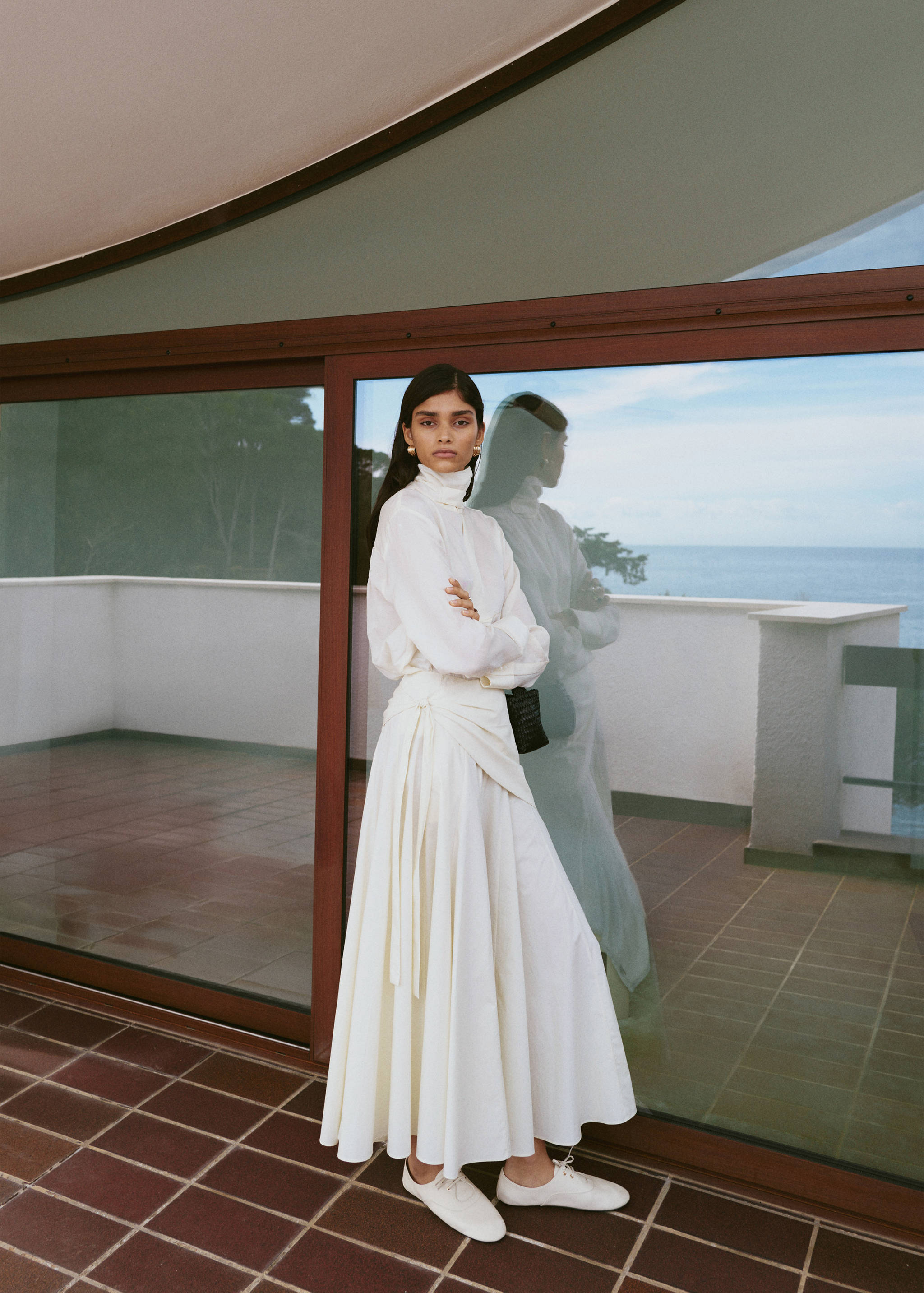 A-line skirt with handkerchief detail - General plane