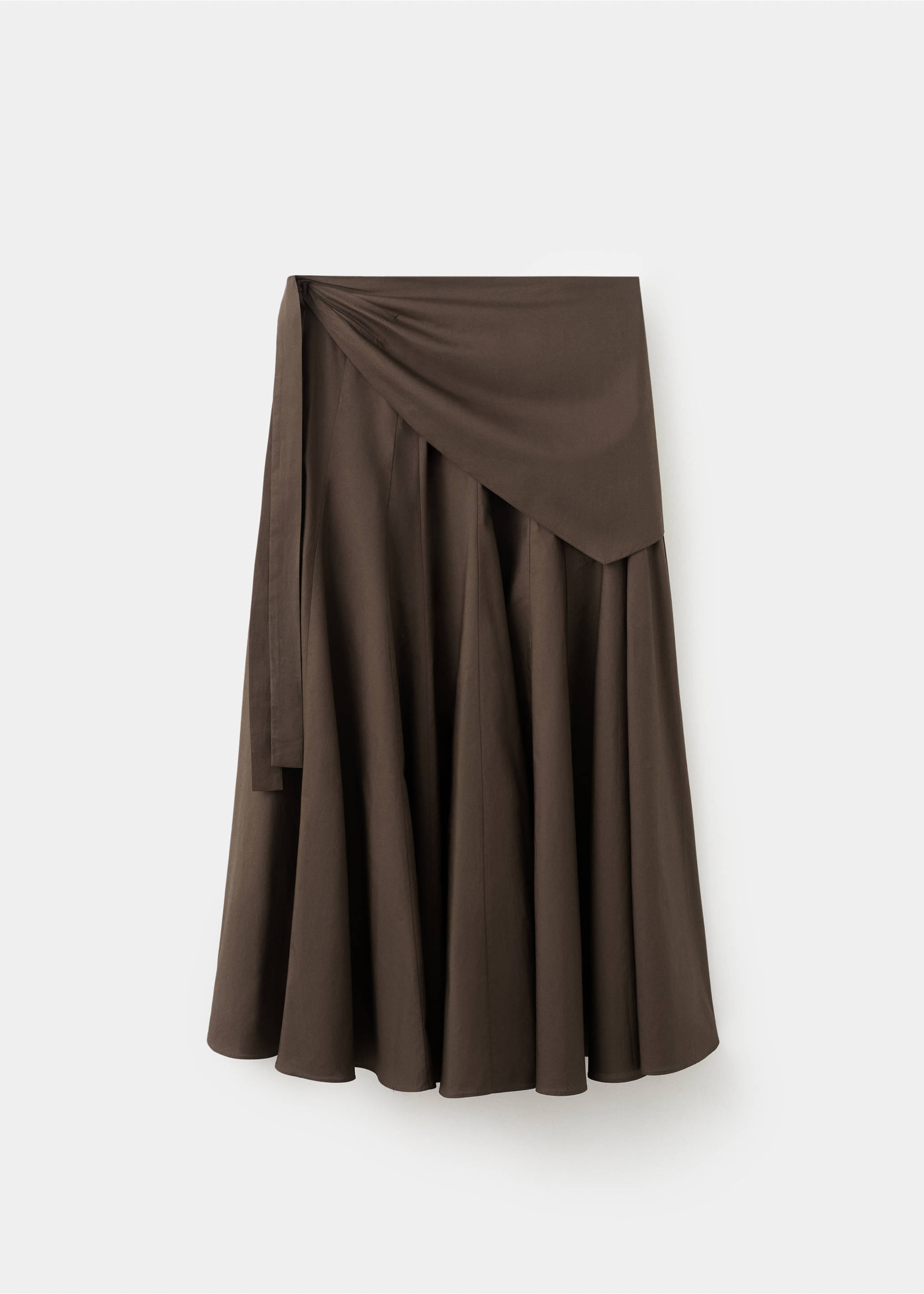 A-line skirt with handkerchief detail - Article without model, Chocolate. Ref: 27065971-00.