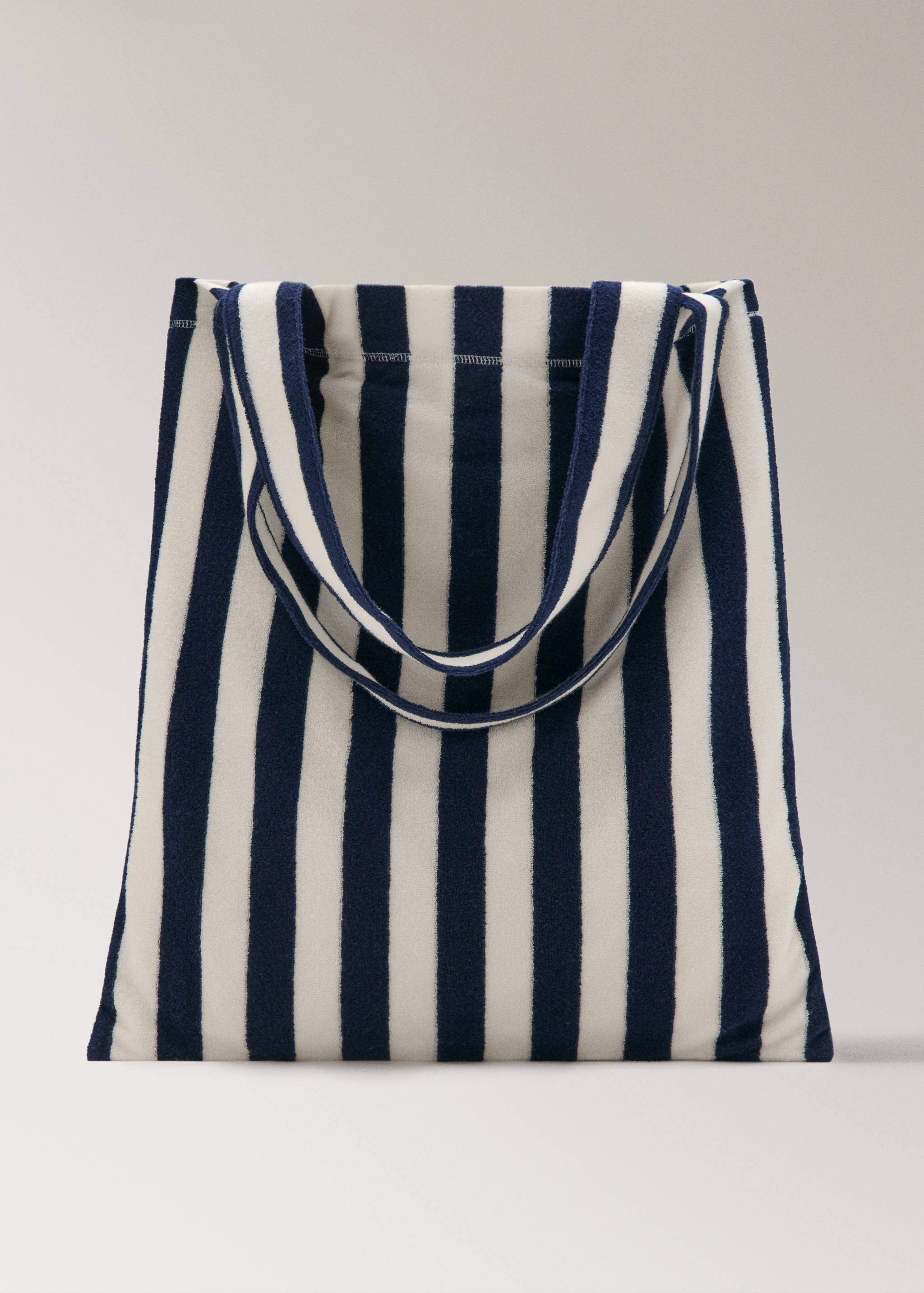 Striped terry cotton tote bag - Article without model
