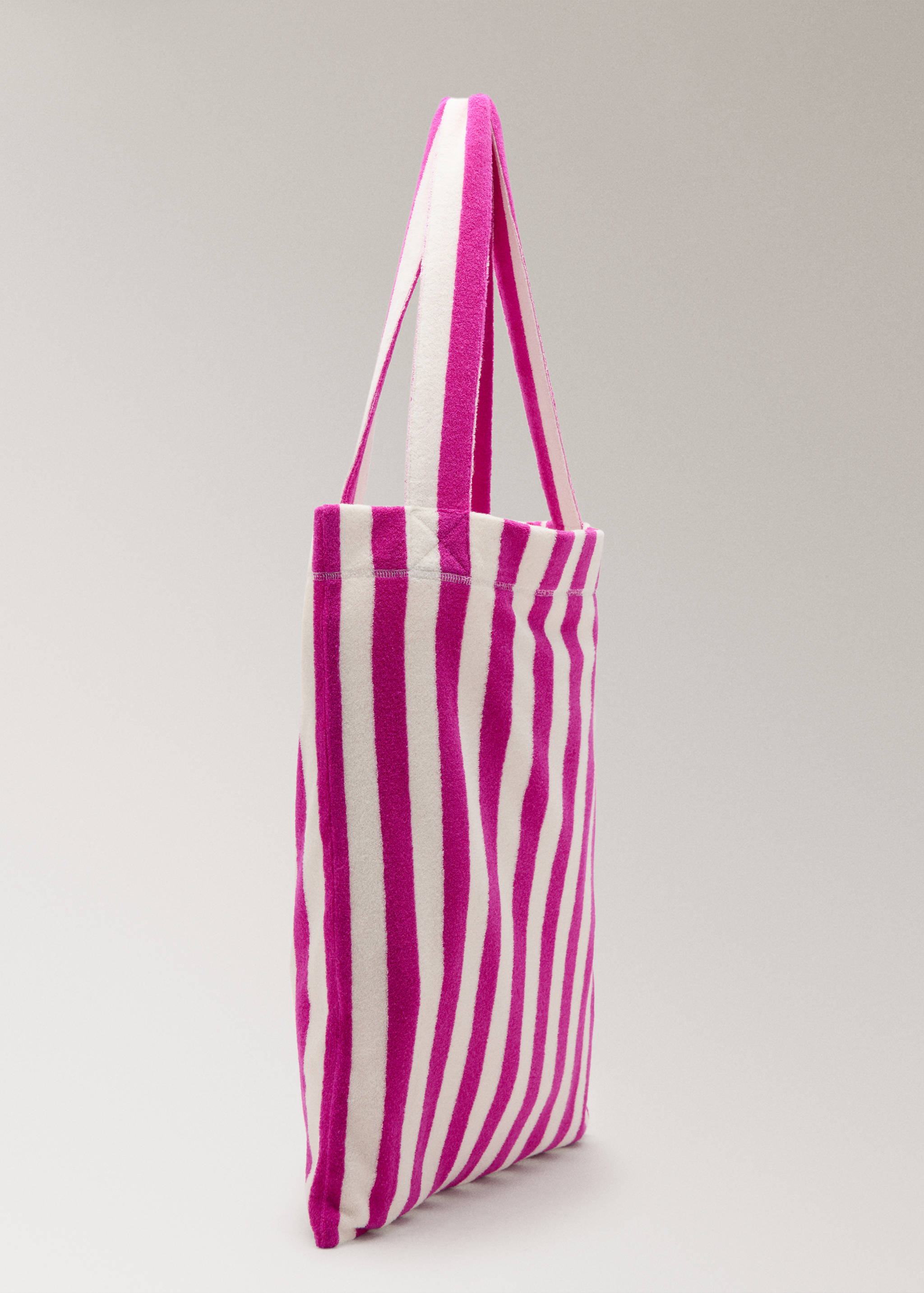 Striped terry cloth shoulder bag - Medium plane