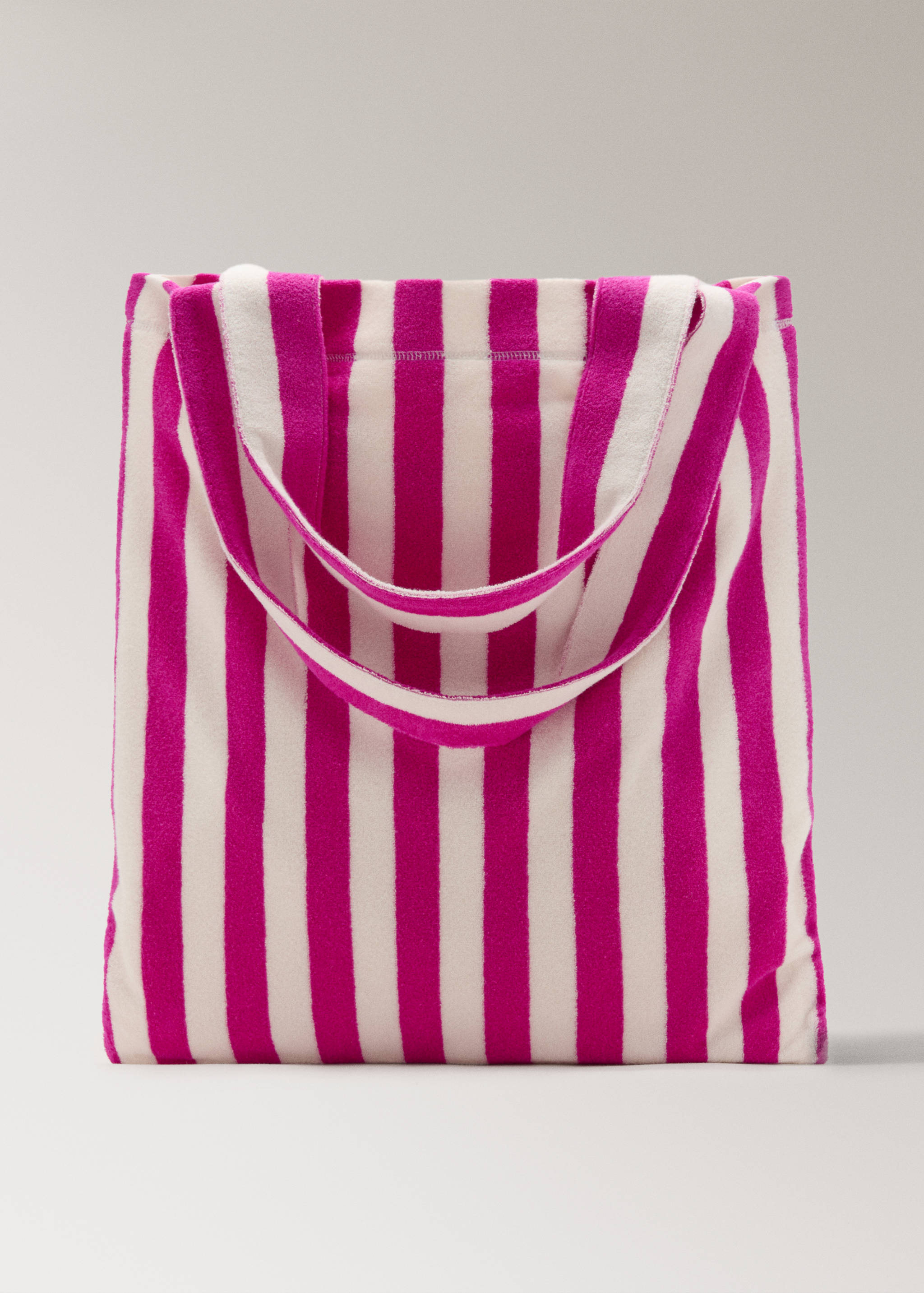 Striped terry cotton tote bag - Article without model