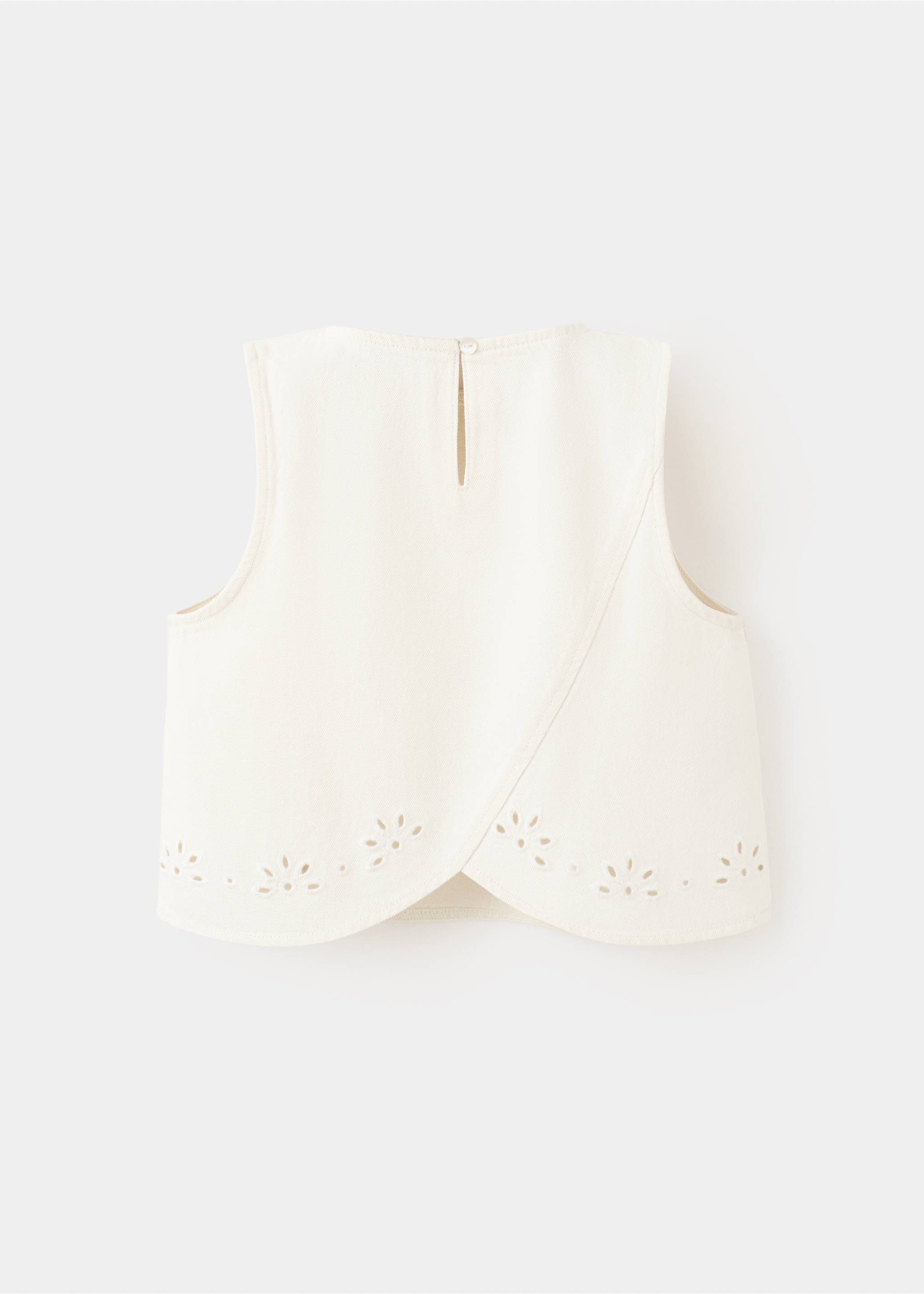 توب جينز مطرز - الجهة الخلفية للمنتج, بيج فاتح. Ref: 27065973-00.