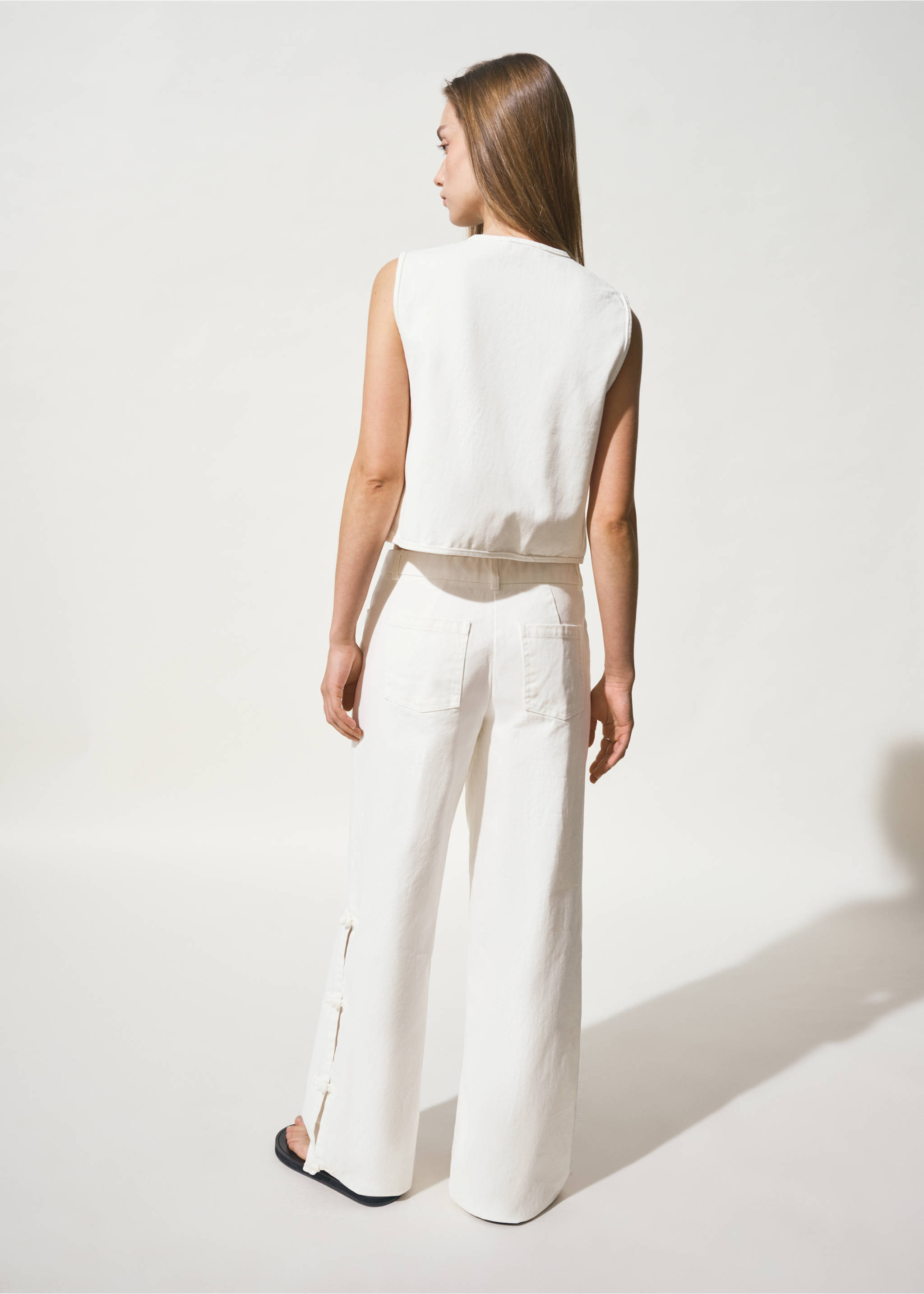 Top armilla cotó - Revers de l'article, Blanc trencat. Ref: 27065975-00.