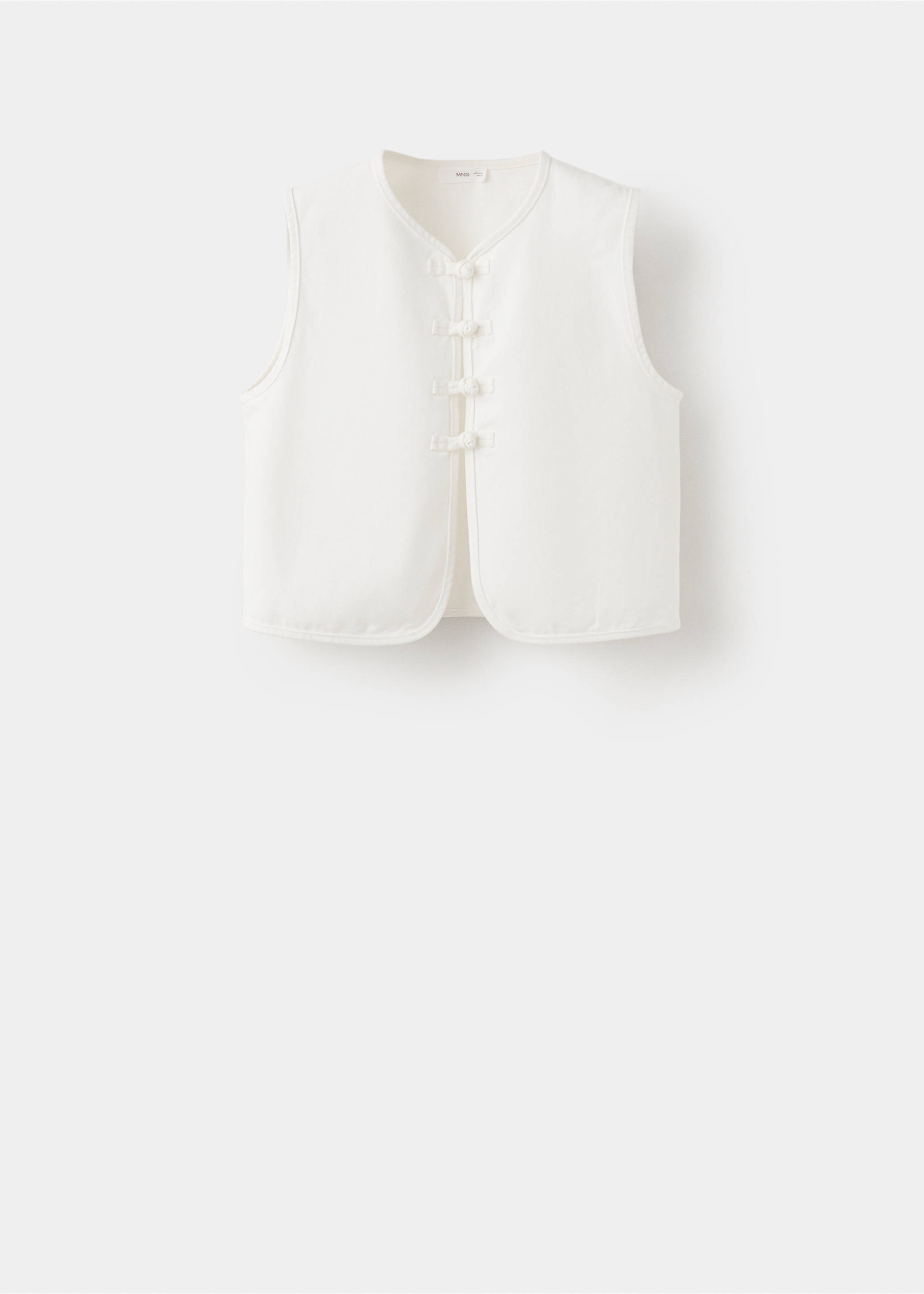 Denim waistcoat top - Article without model, Off White. Ref: 27065975-00.