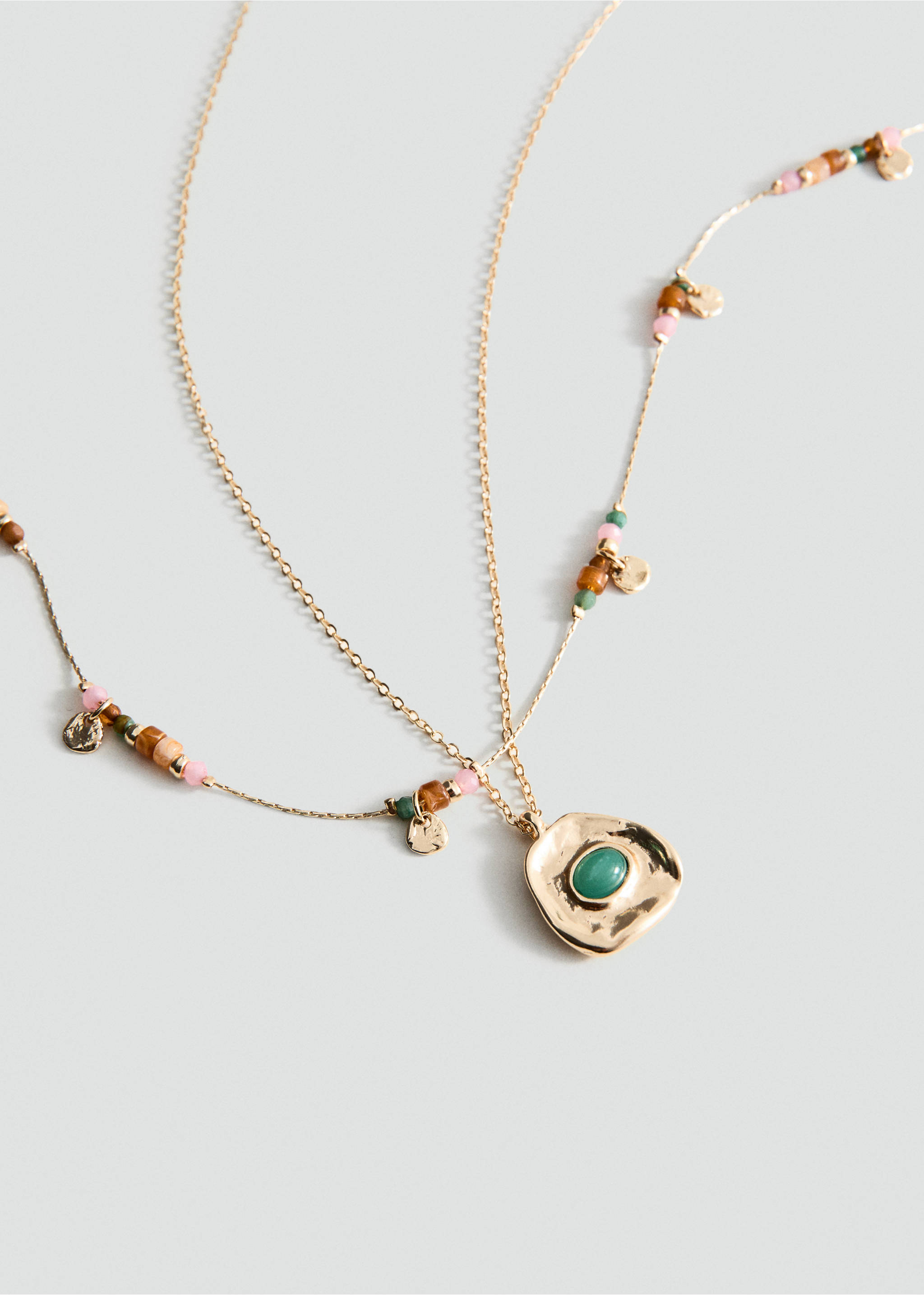 Collar doble combinado - Plano medio, Oro. Ref: 27065977-00.