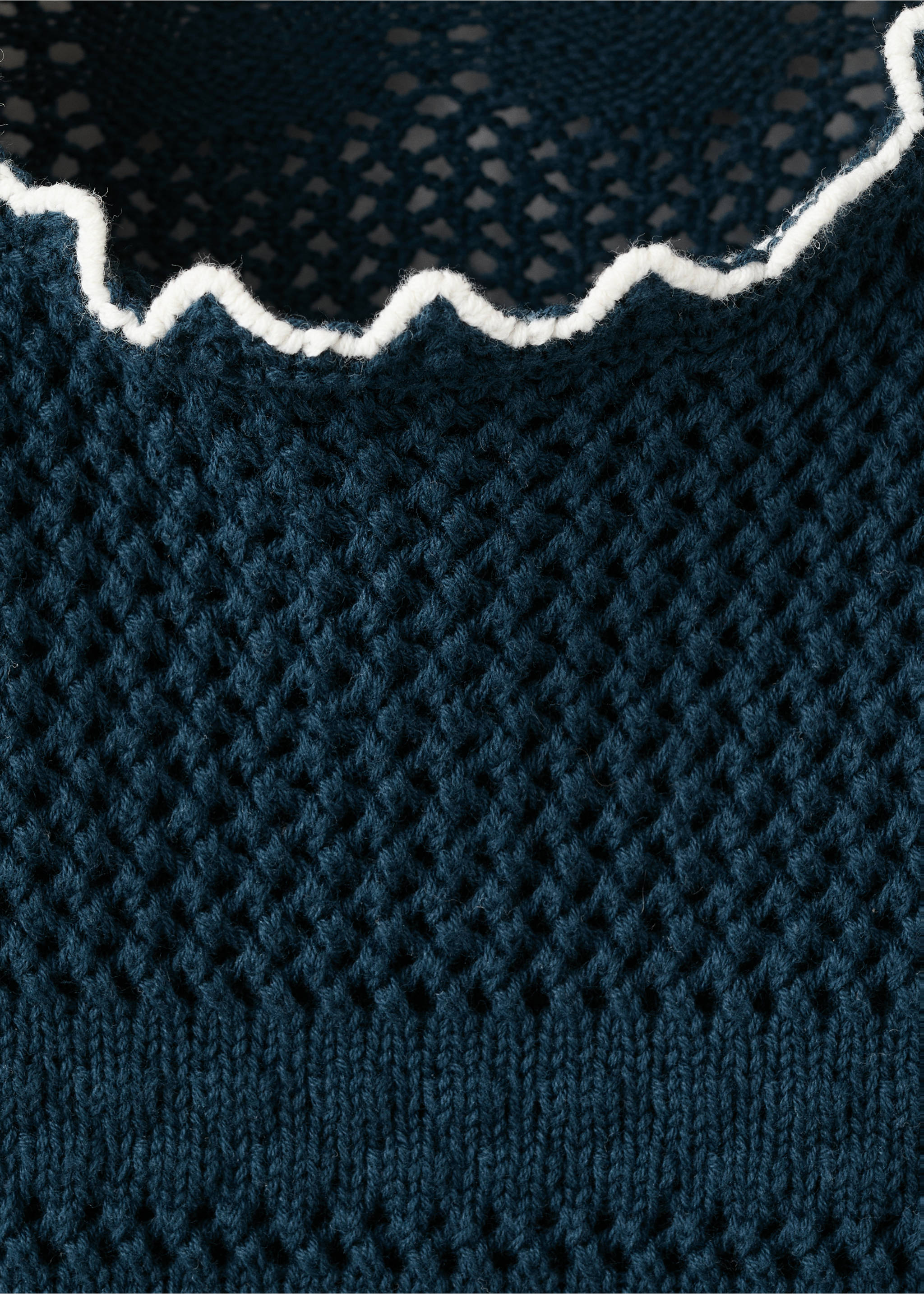 Knitted top - Details of the article 8, Navy. Ref: 27065978-00.