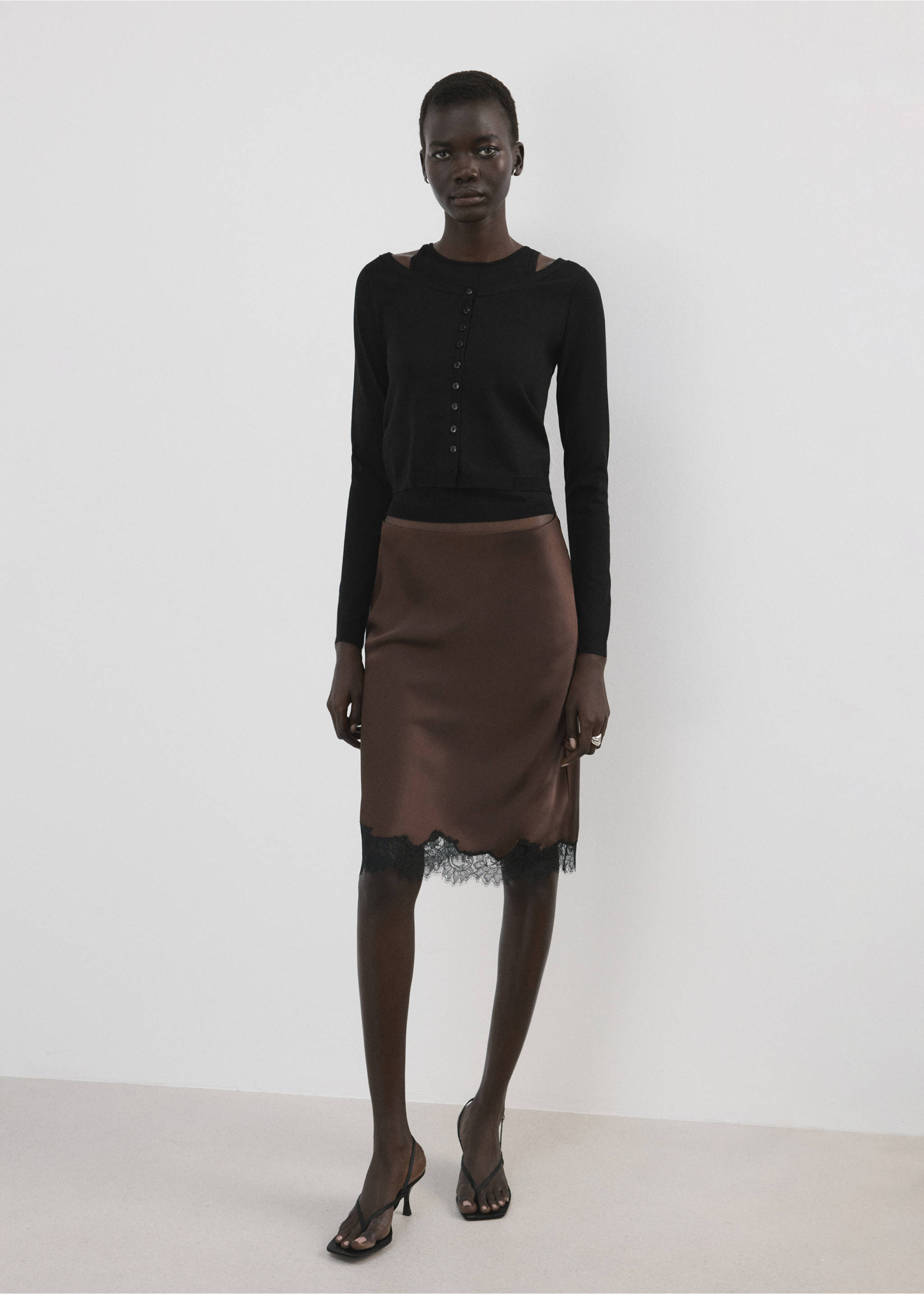 Combined knitted sweater - General plane, Black. Ref: 27065979-00.