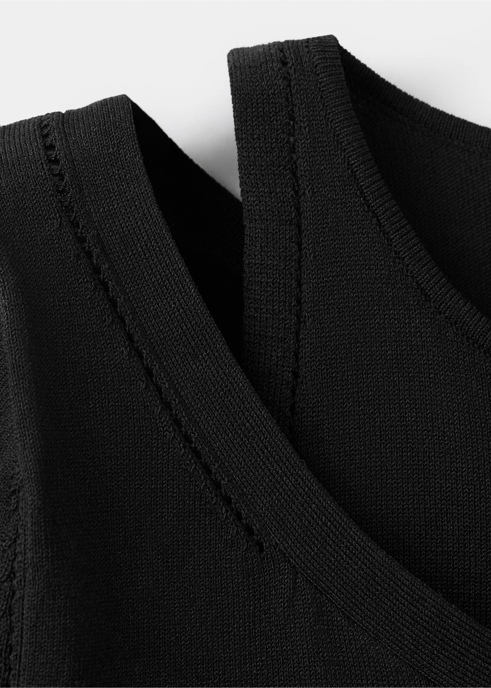 Combined knitted sweater - Details of the article 8, Black. Ref: 27065979-00.