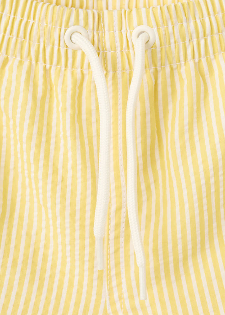 Striped drawstring swimsuit — Yellow