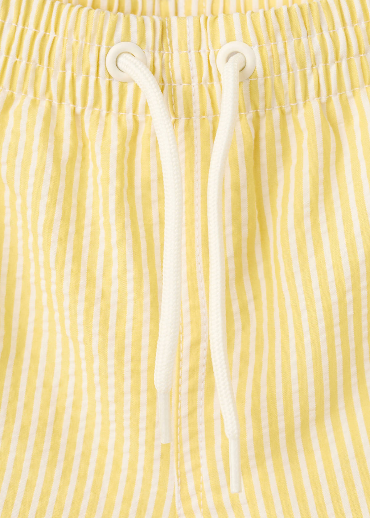 Striped drawstring swimsuit — Yellow