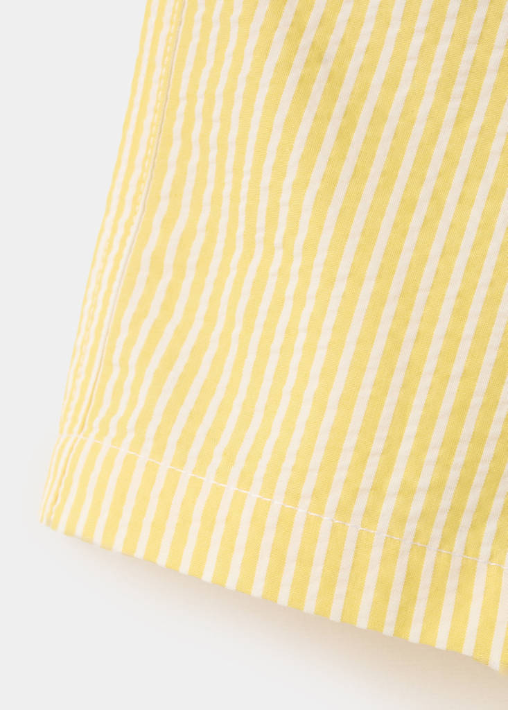 Striped drawstring swimsuit — Yellow