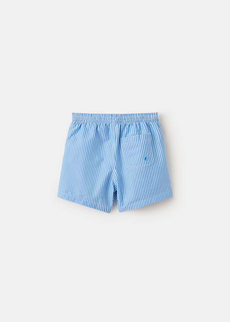 Striped drawstring swimsuit — Blue