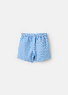 Striped drawstring swimsuit — Blue 3