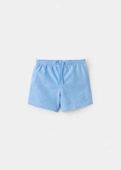 Striped drawstring swimsuit — Blue 1