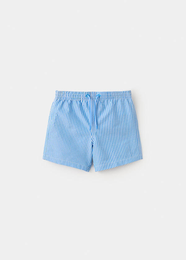 Striped drawstring swimsuit — Blue