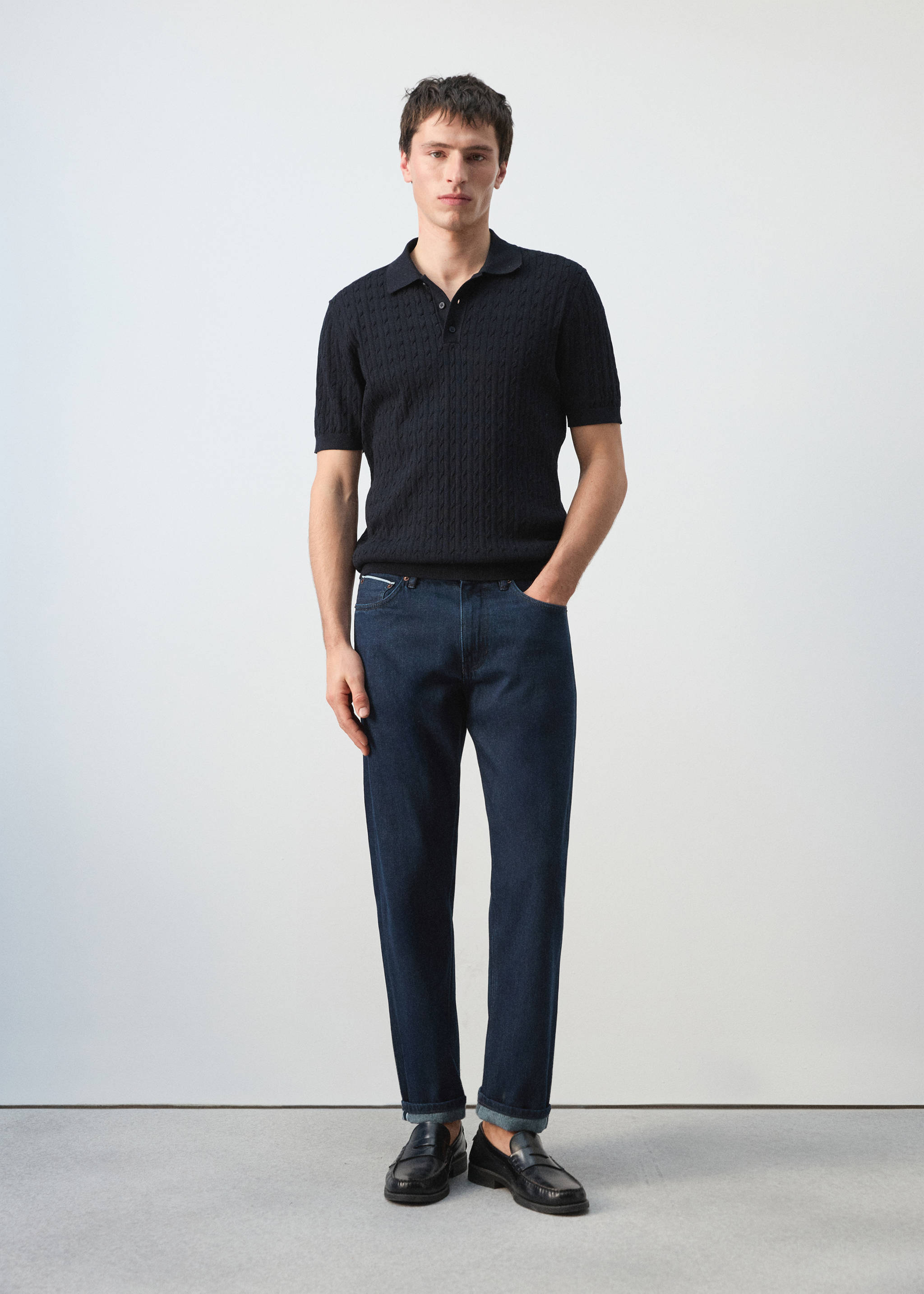 Jean 100 % coton regular-fit cropped - Plan général