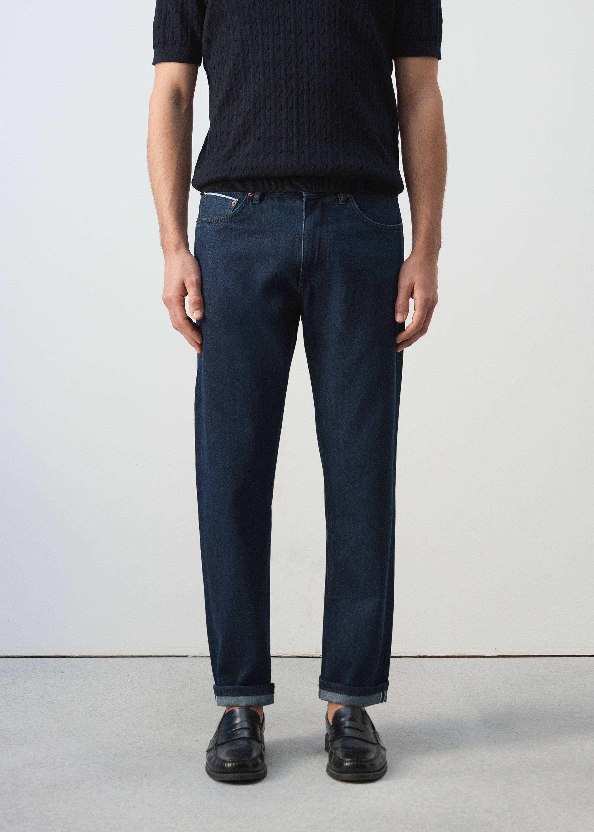 Jean 100 % coton regular-fit cropped - Plan moyen