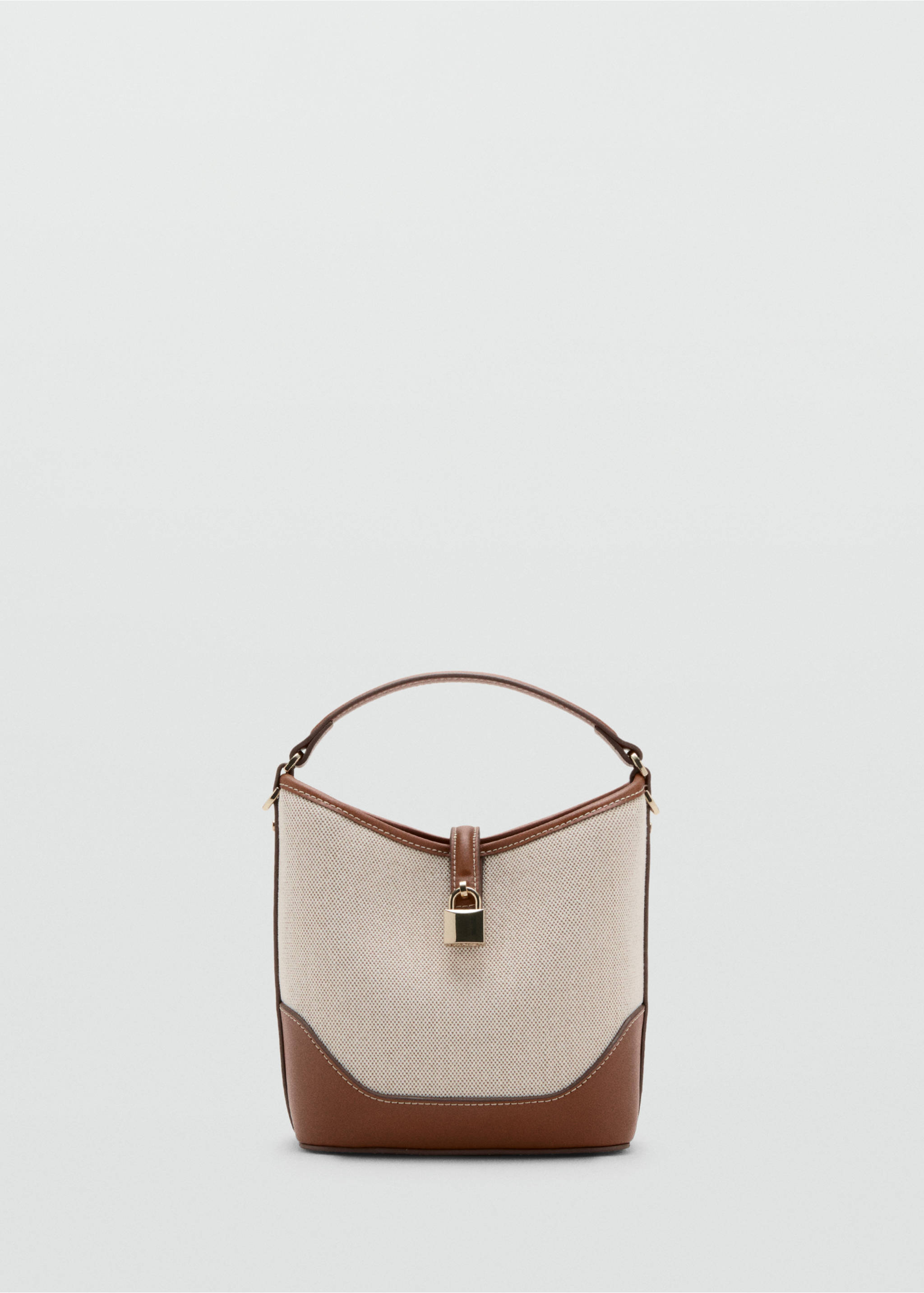 Contrasting canvas bucket bag - Article without model, Leather. Ref: 27065984-00.