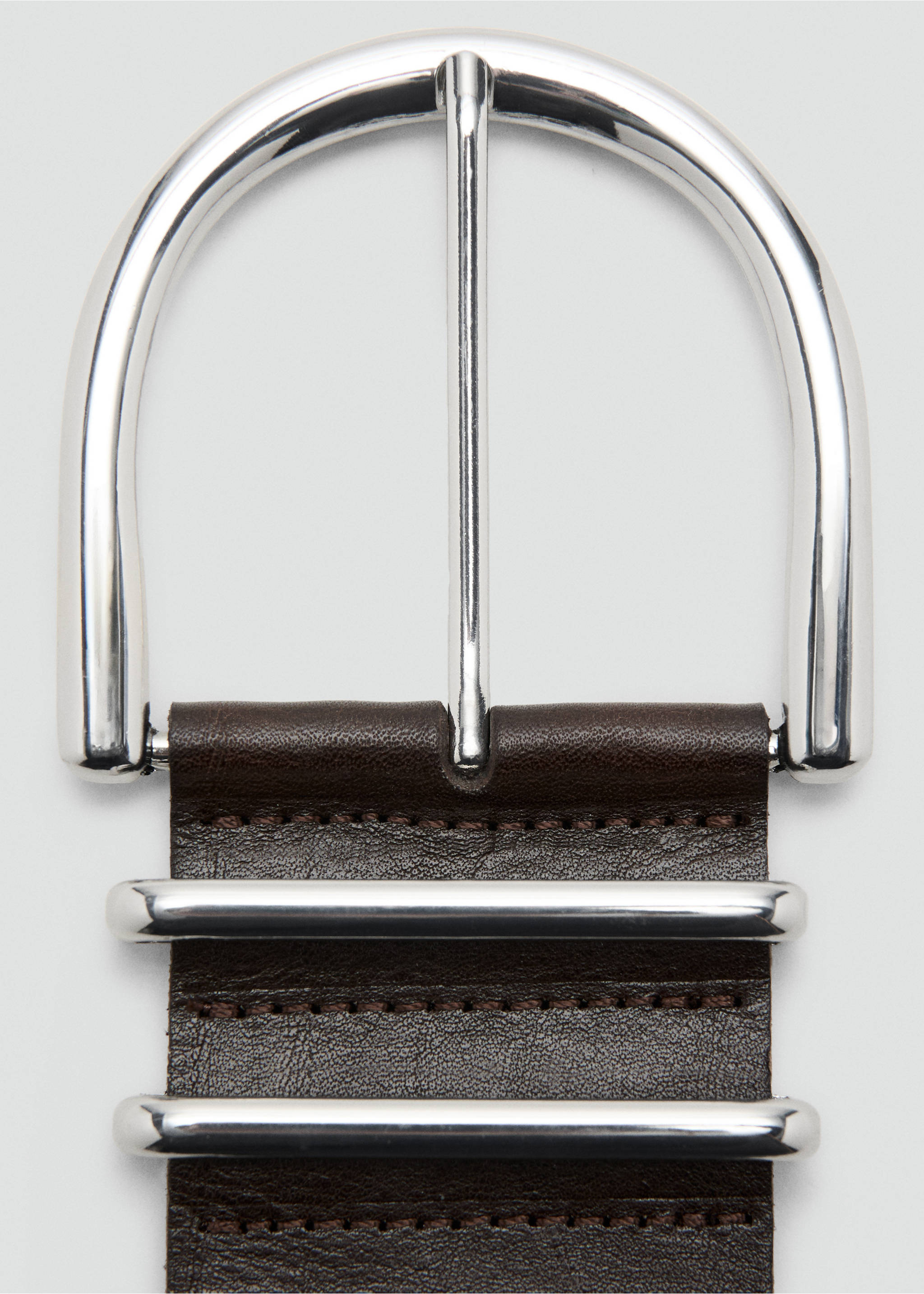 Cinturón piel hebilla ovalada - Detalle del artículo 1, Chocolate. Ref: 27065986-00.