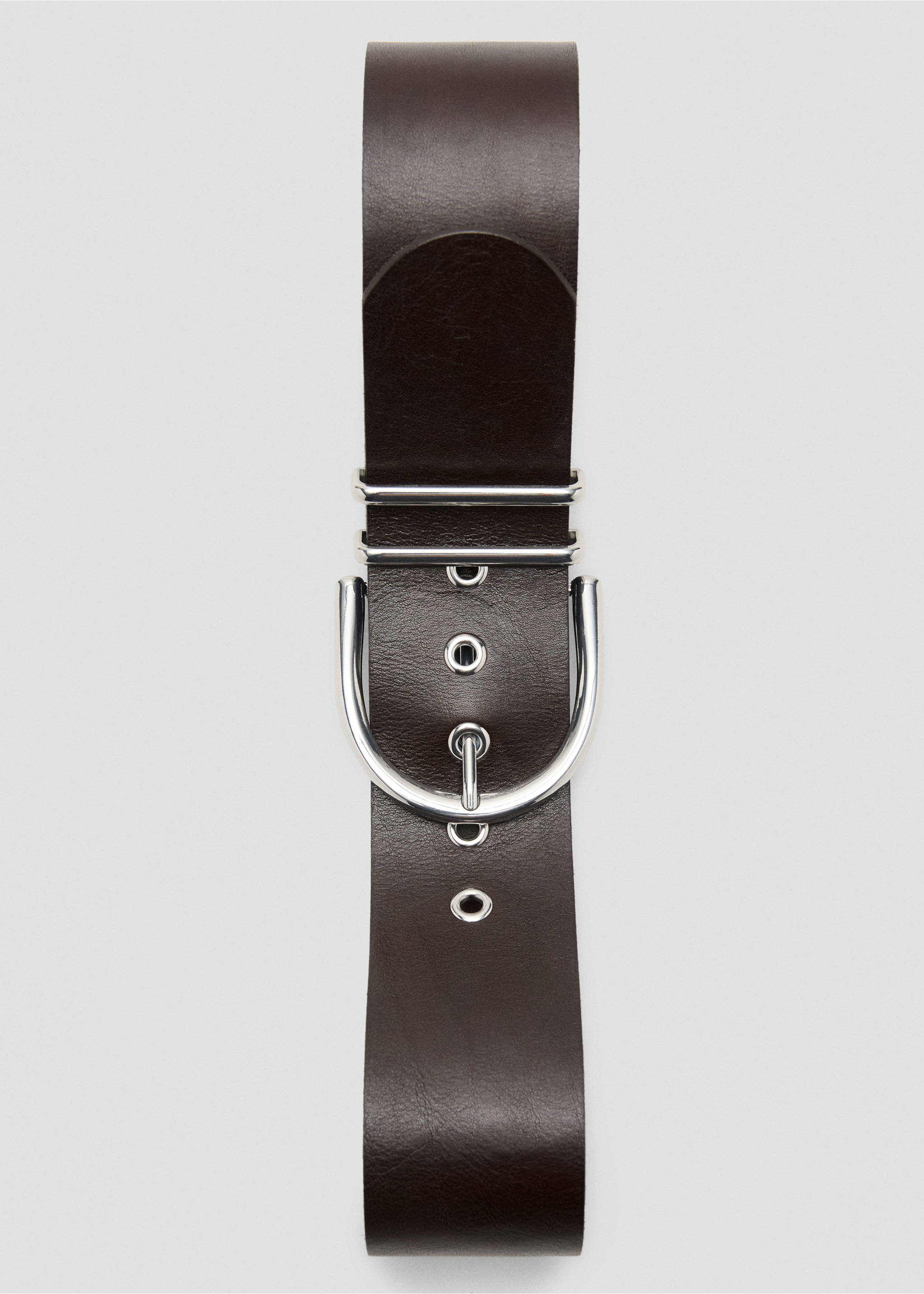 Cinturón piel hebilla ovalada - Detalle del artículo 2, Chocolate. Ref: 27065986-00.