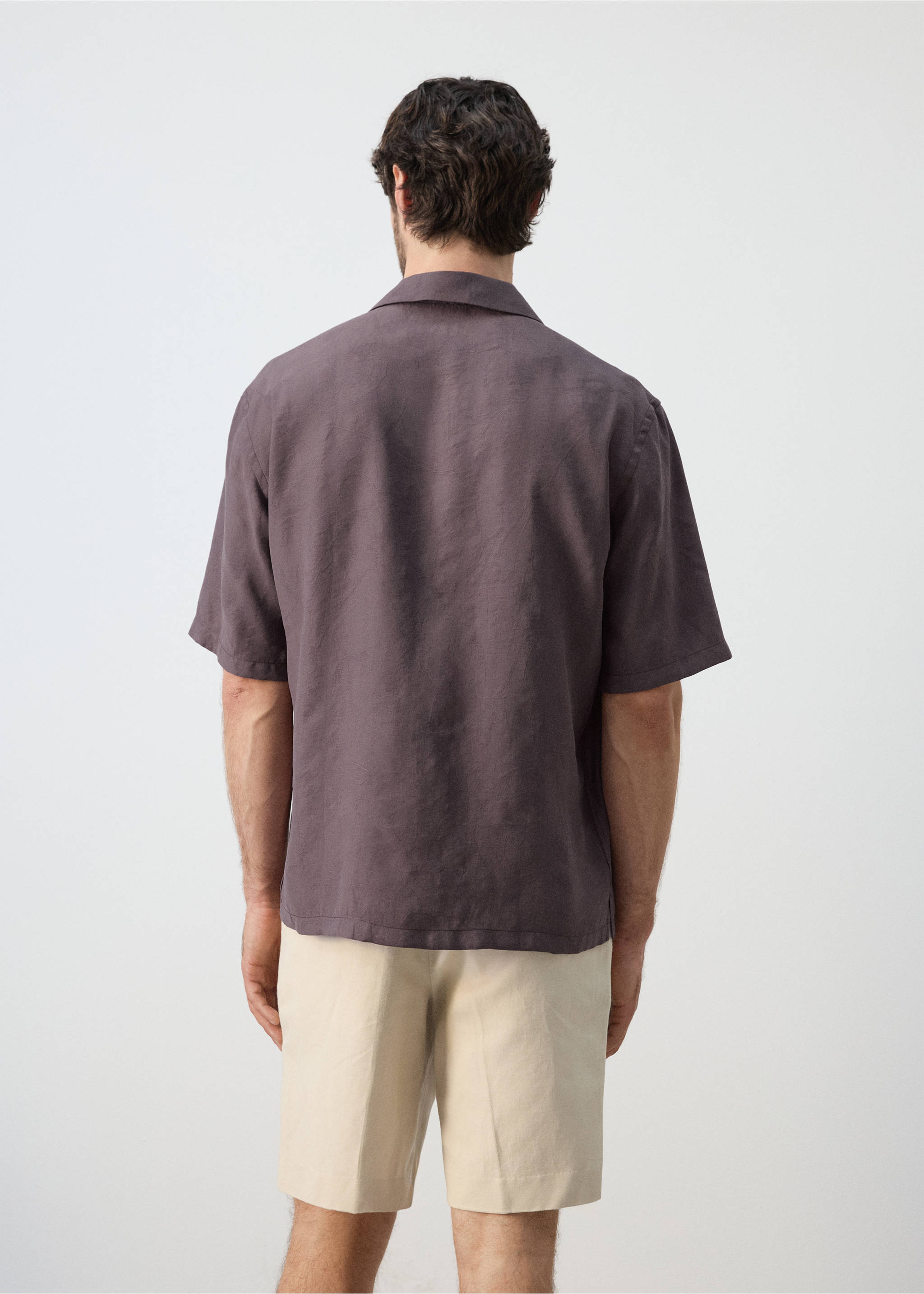 Camisa fluida com gola bowling - Verso do artigo, Cereja. Ref: 27065987-00.