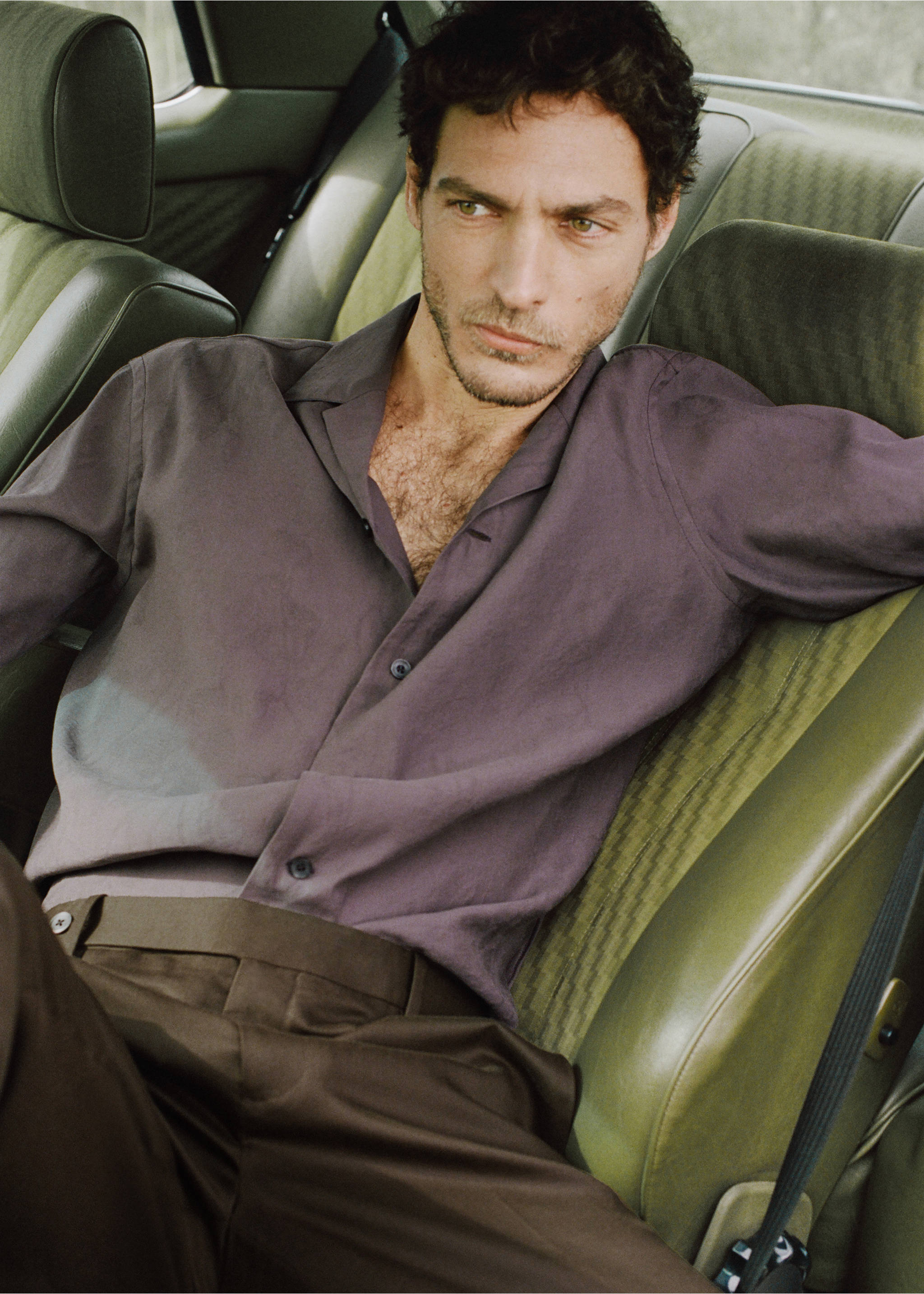 Camisa fluida com gola bowling - Pormenor do artigo 5, Cereja. Ref: 27065987-00.