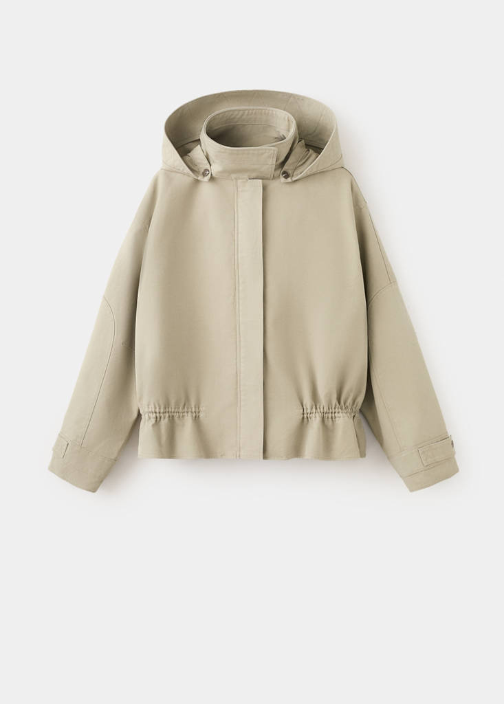 Oversized high-neck parka — Khaki