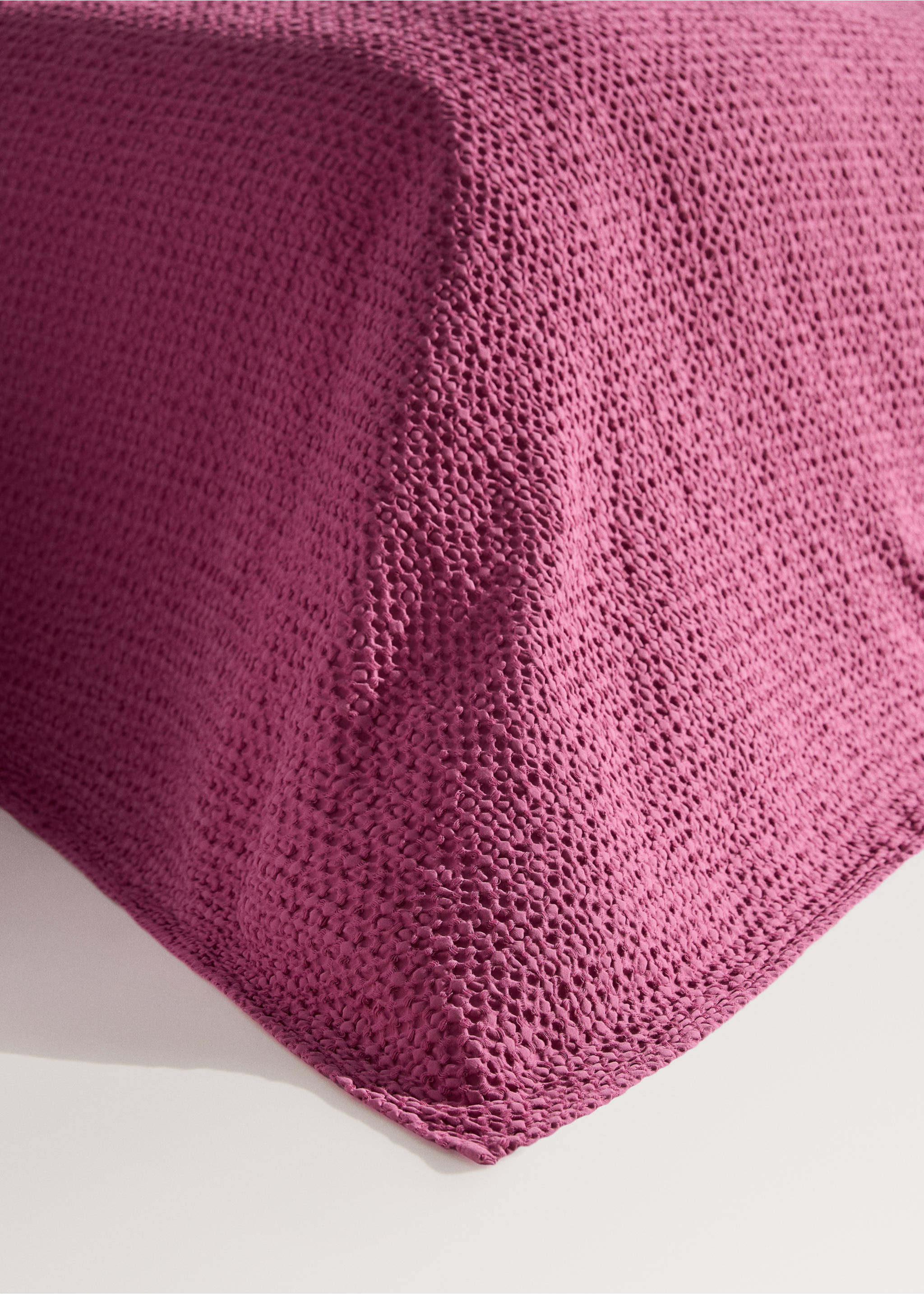 Cuvertură din bumbac waffle garment dye Pat 130/140/150 cm - Detaliu al articolului 8, Roz mediu. Ref: 27065990-00.