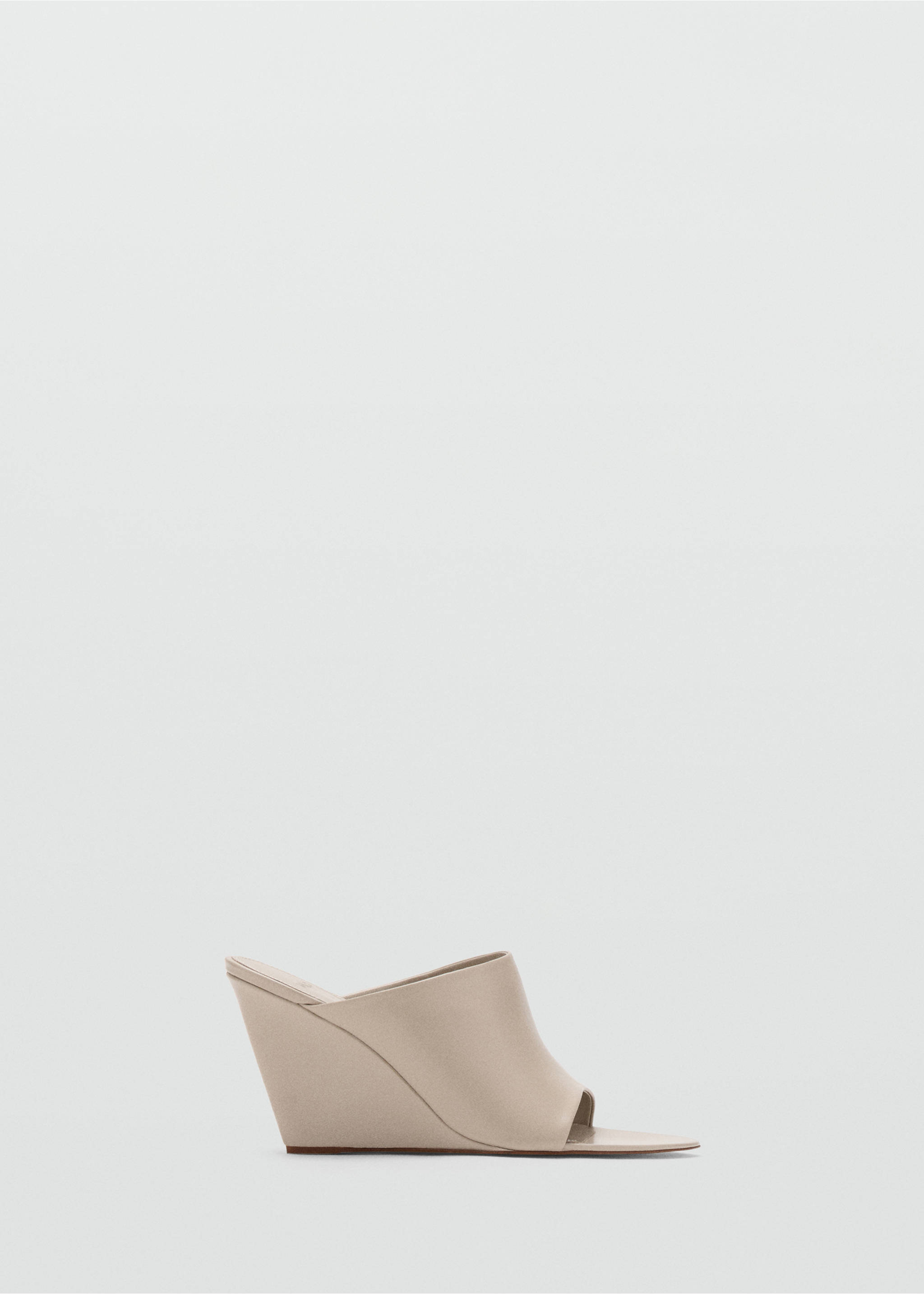 Leather wedge-heel sandals - Article without model, Grey. Ref: 27065992-00.