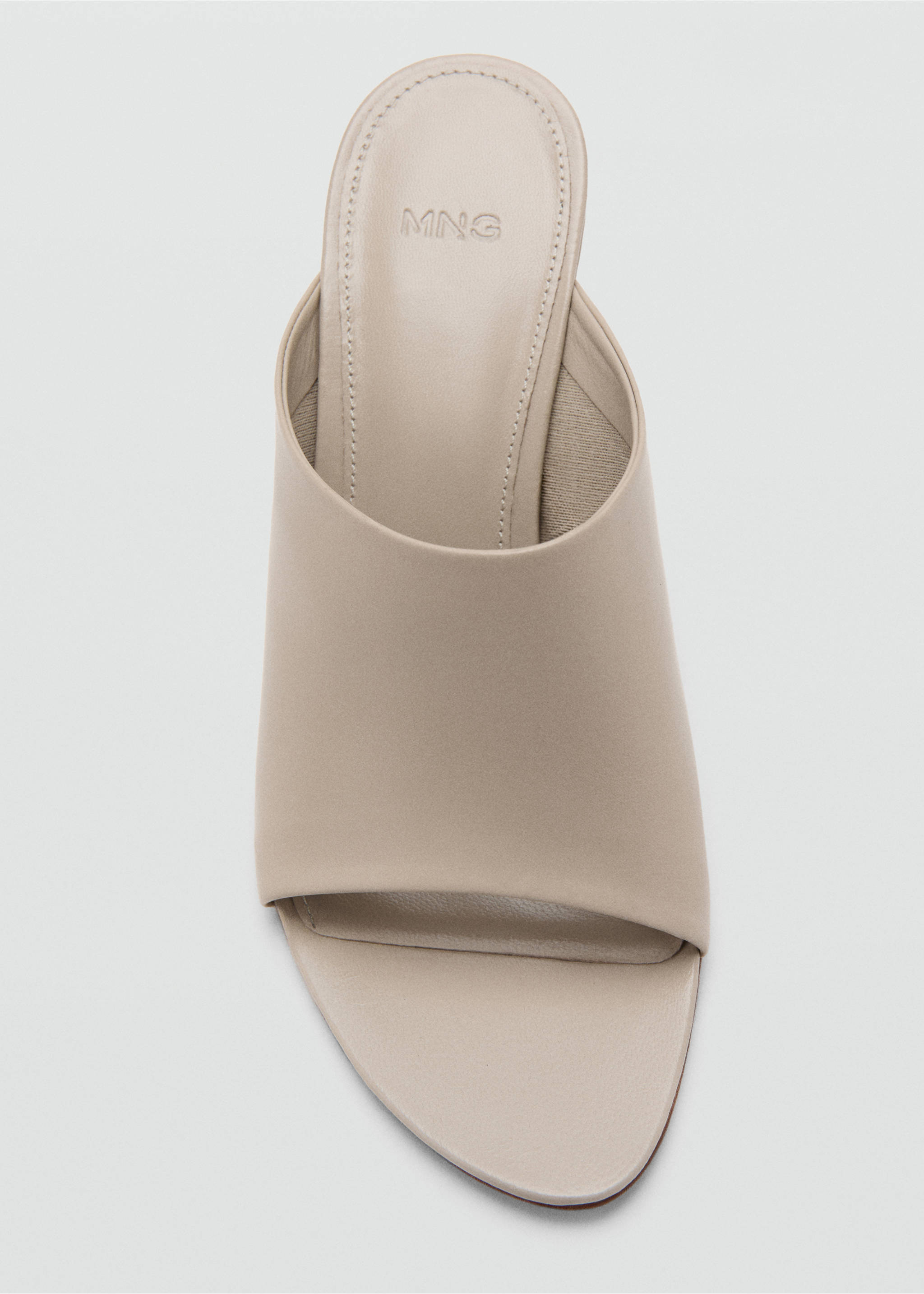 Leather wedge-heel sandals - Details of the article 2, Grey. Ref: 27065992-00.