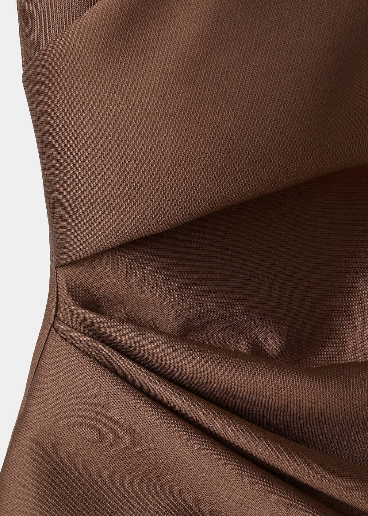 Asymmetric draped gown — Brown