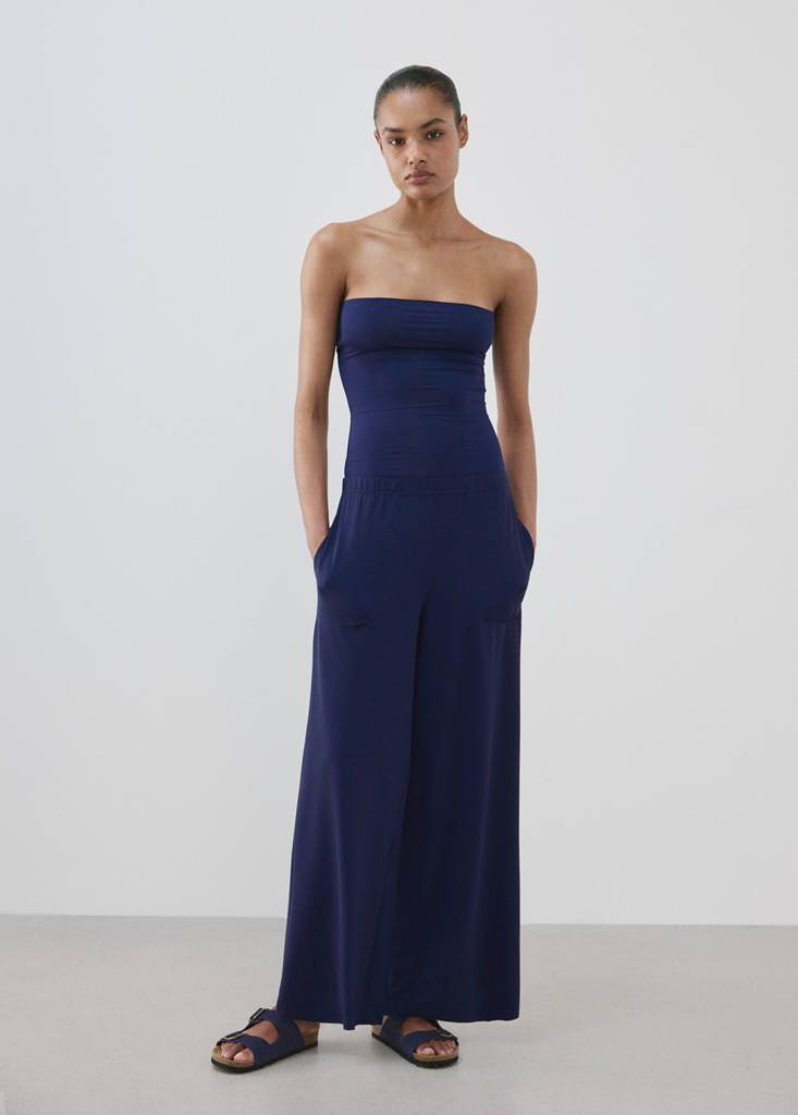 Fitted bandeau top — Blue