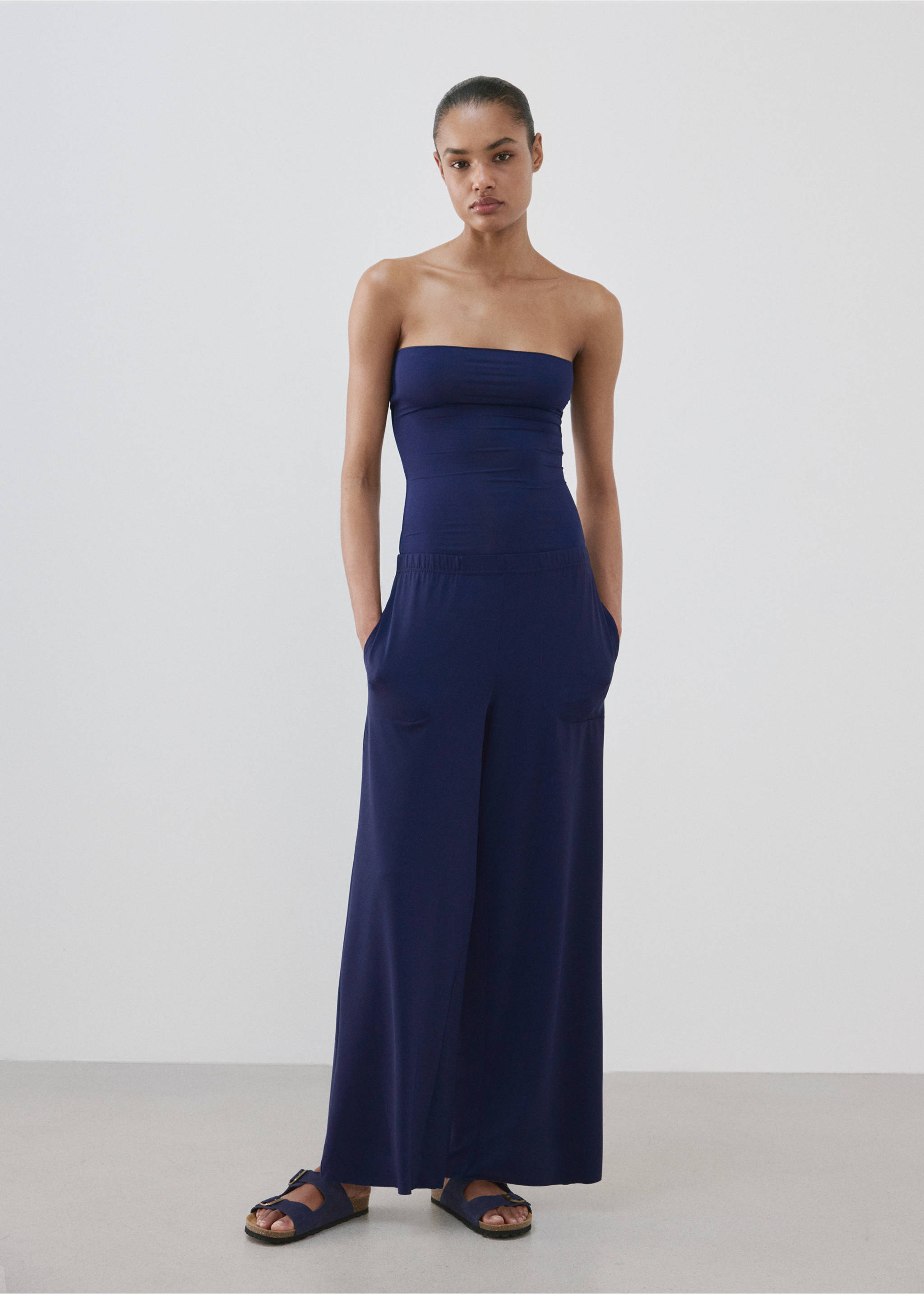 Top bandeau cambrat - Plan general, Albastru. Ref: 27065995-00.