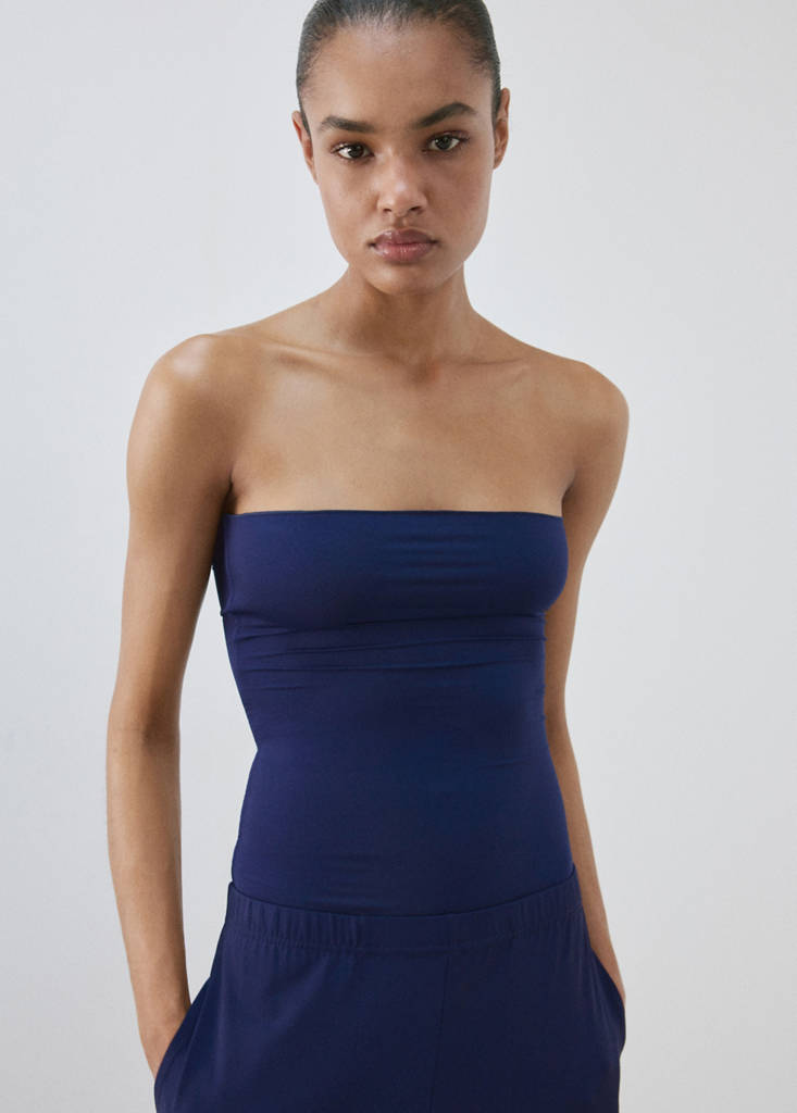 Fitted bandeau top — Blue