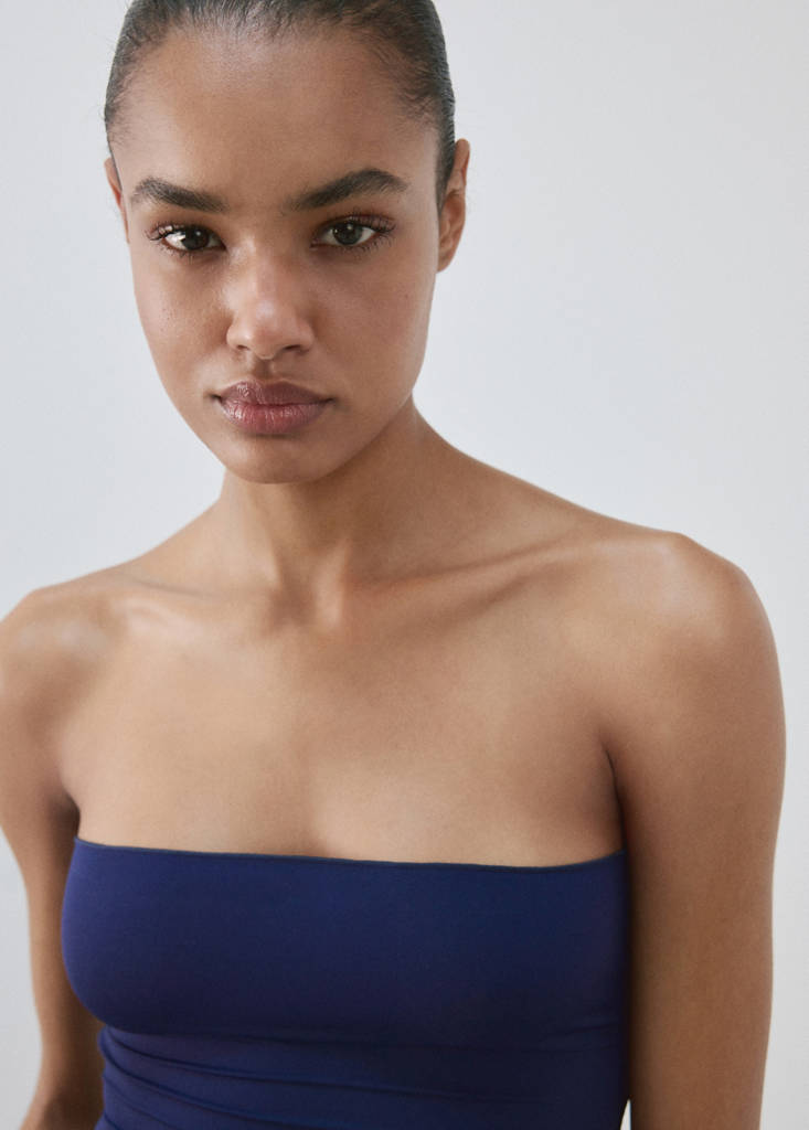 Fitted bandeau top — Blue